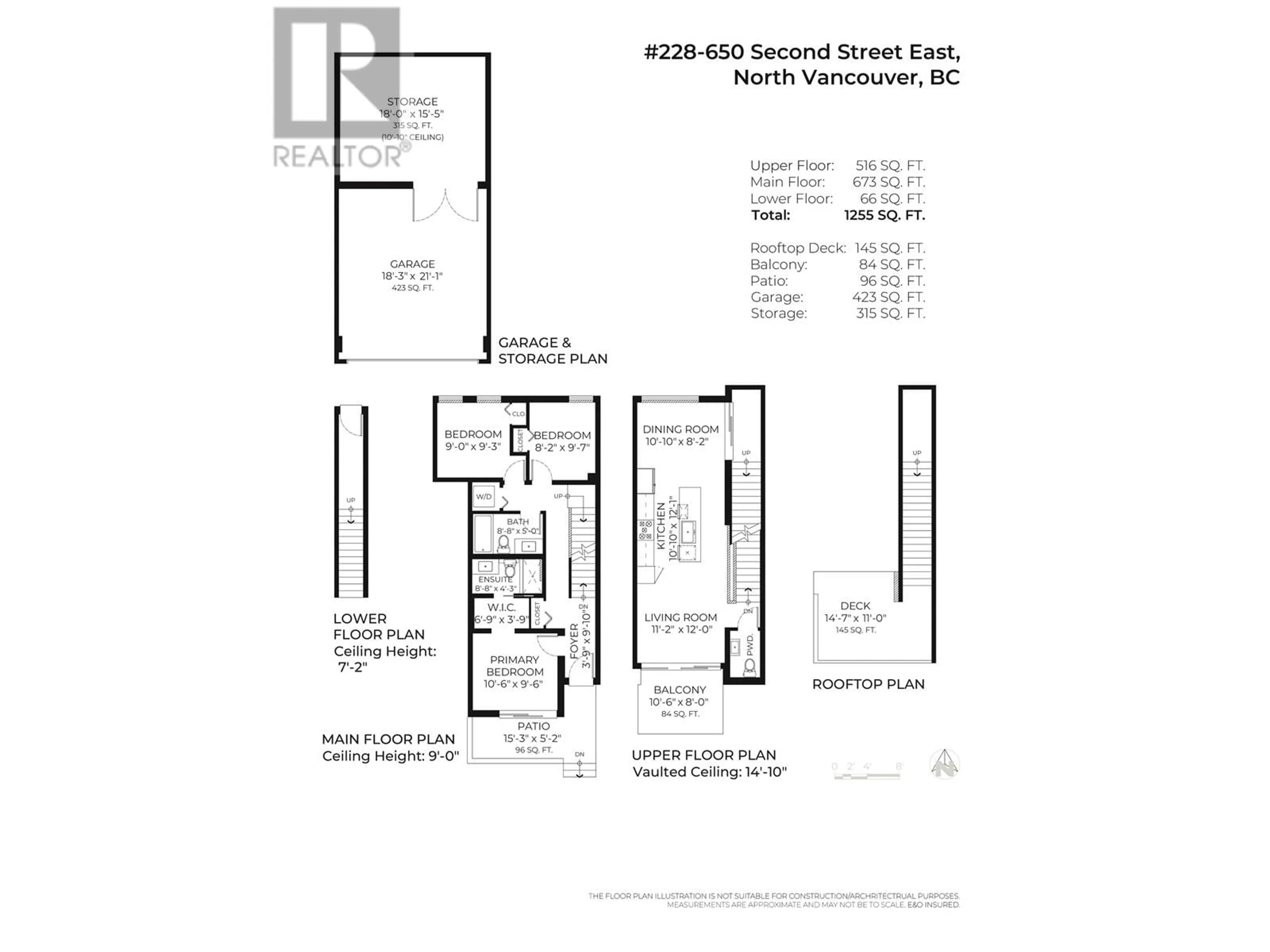 Floor plan for 228 - 650 2ND STREET, North Vancouver British Columbia V7M1E3