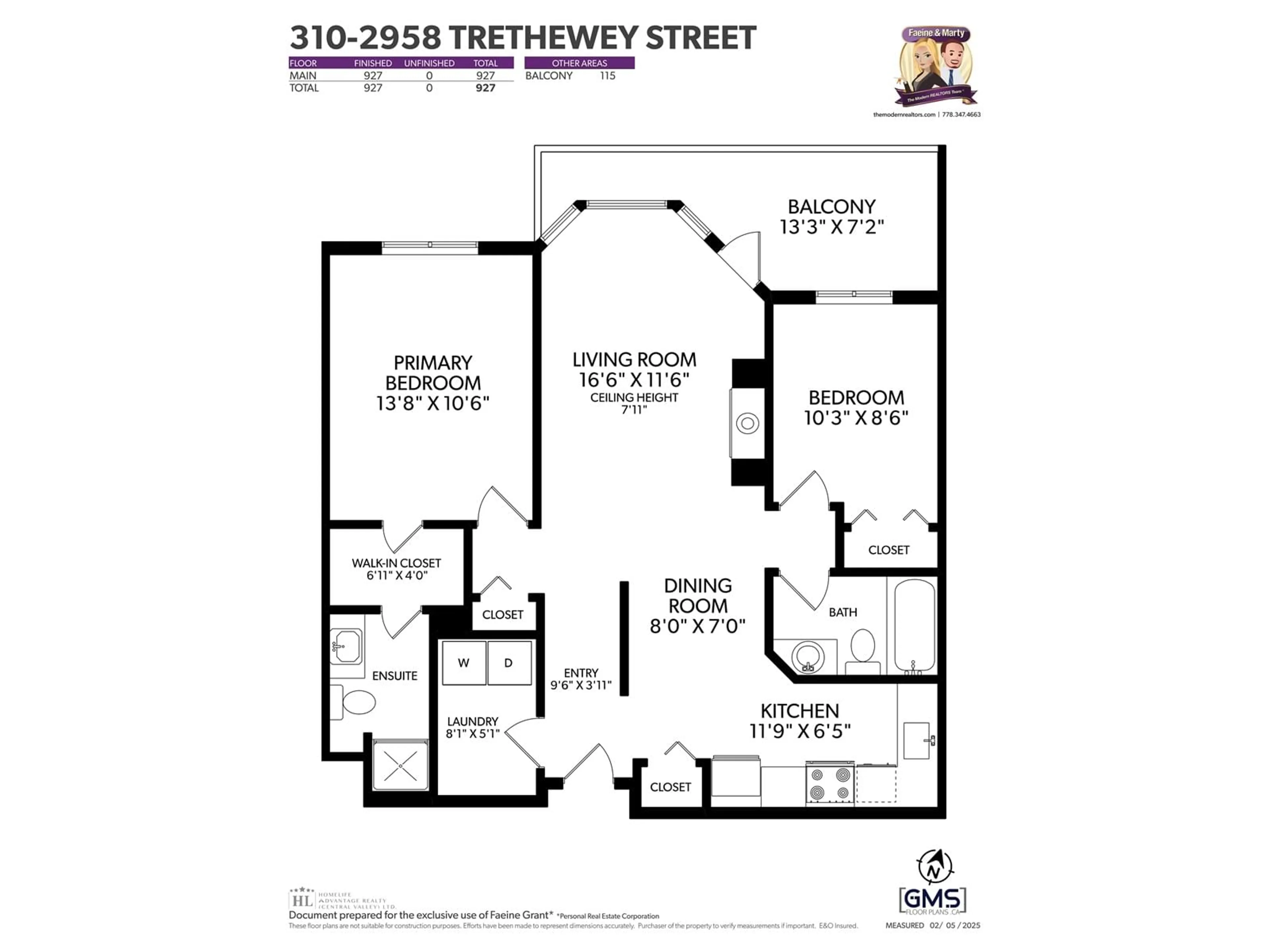 Floor plan for 310 - 2958 TRETHEWEY, Abbotsford British Columbia V2T6P6