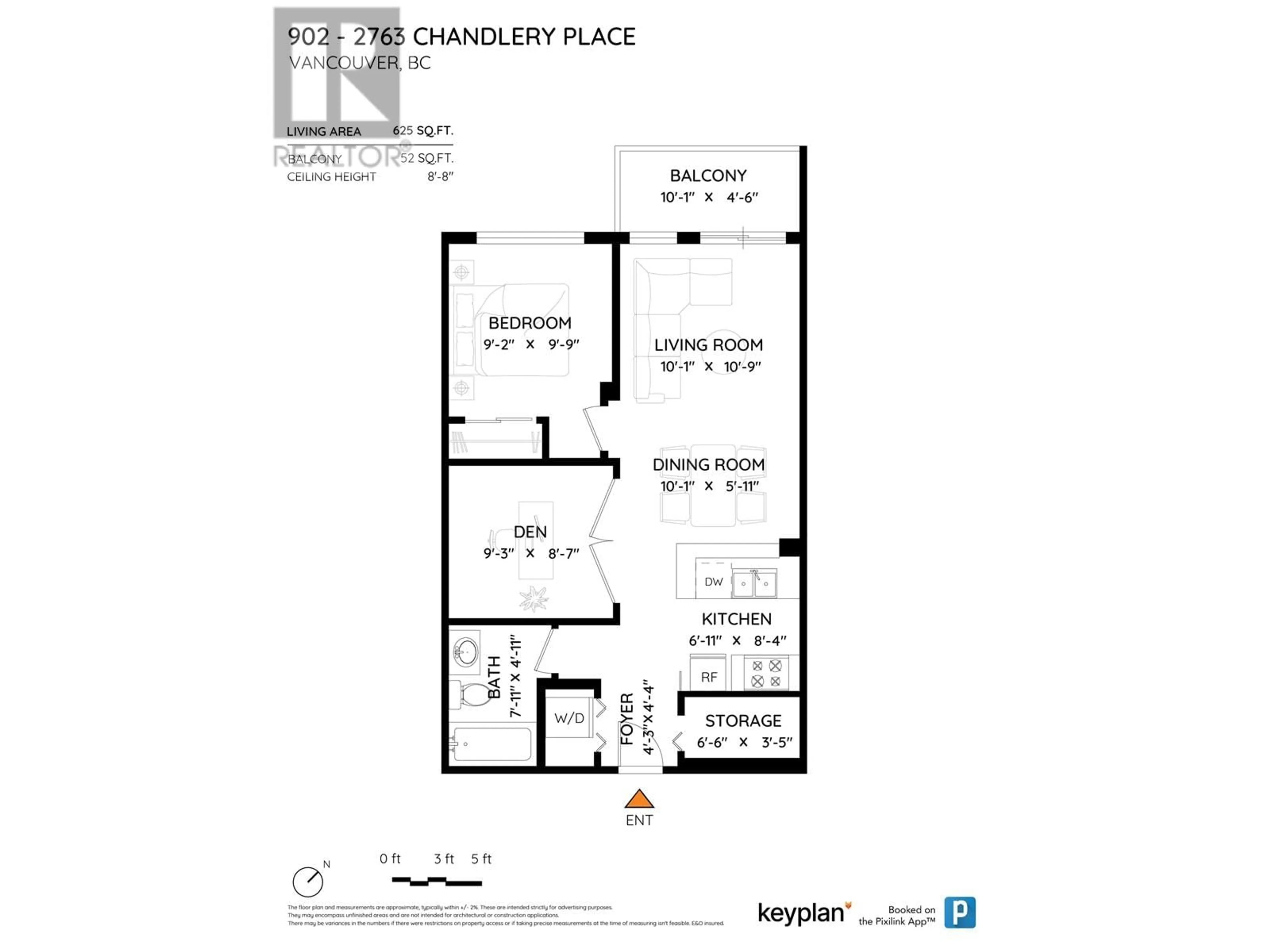 Floor plan for 902 - 2763 CHANDLERY PLACE, Vancouver British Columbia V5S4V4