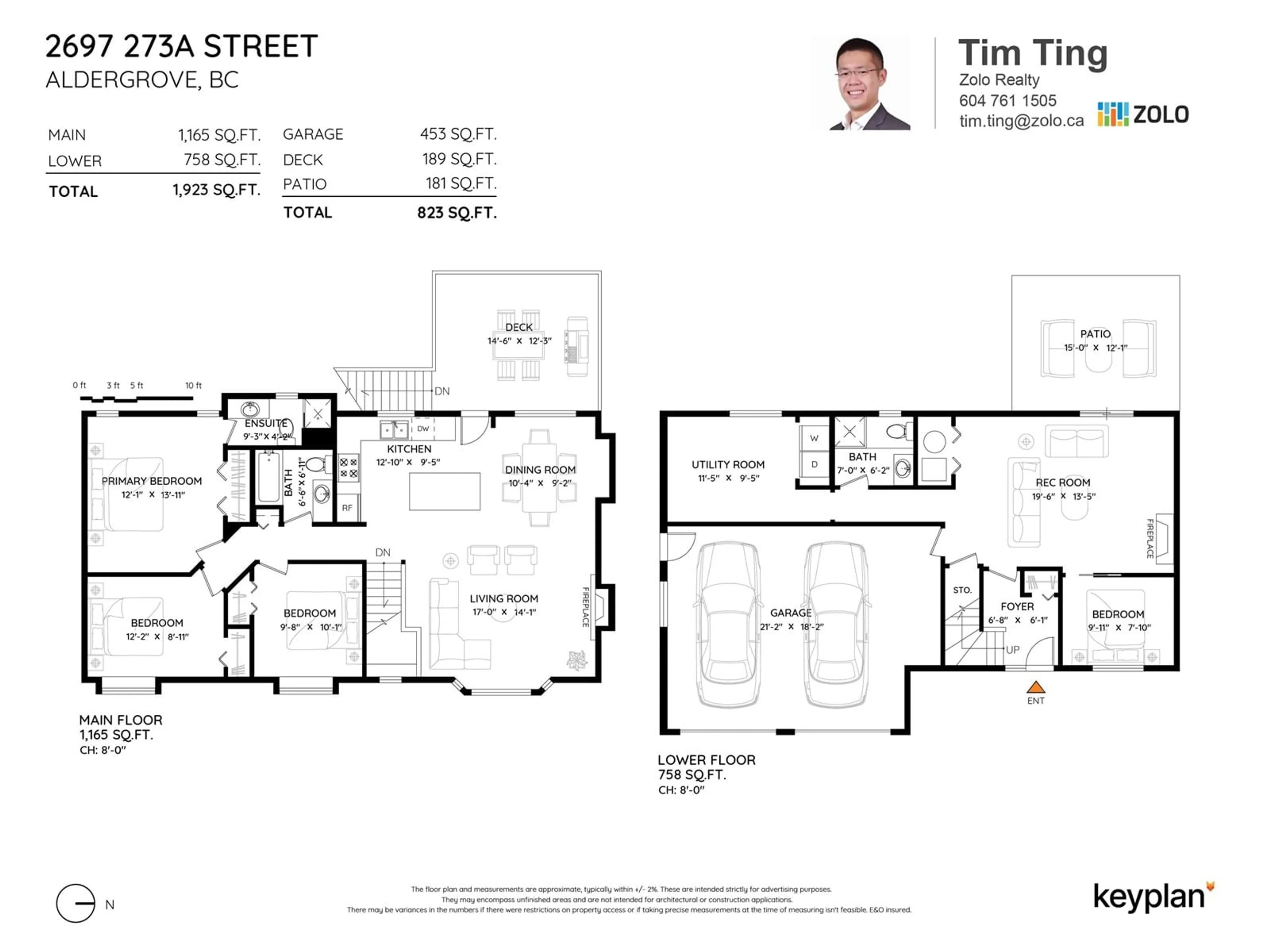 Floor plan for 2697 273A, Langley British Columbia V4W3K3