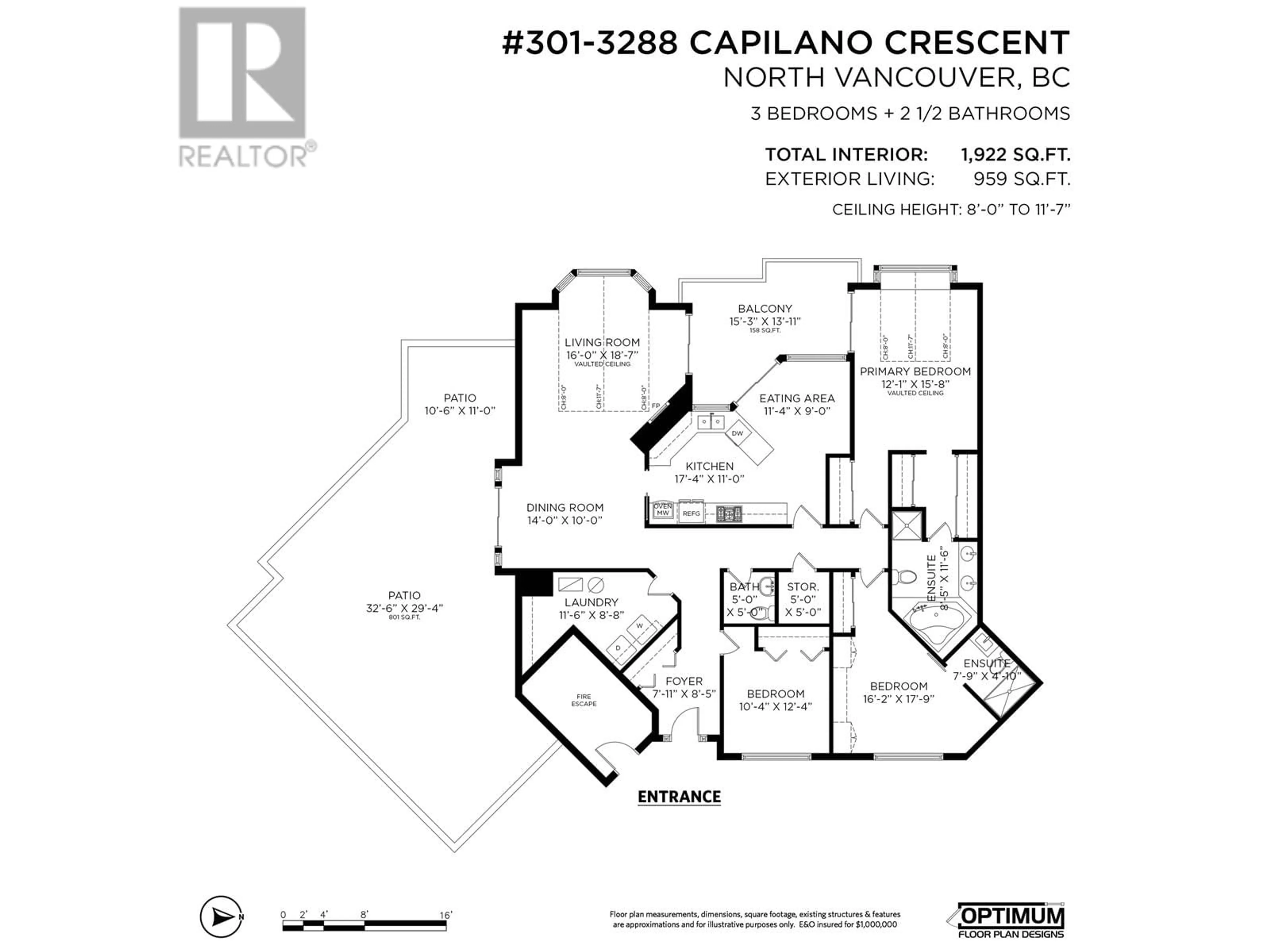 Floor plan for 301 - 3288 CAPILANO CRESCENT, North Vancouver British Columbia V7R4H7