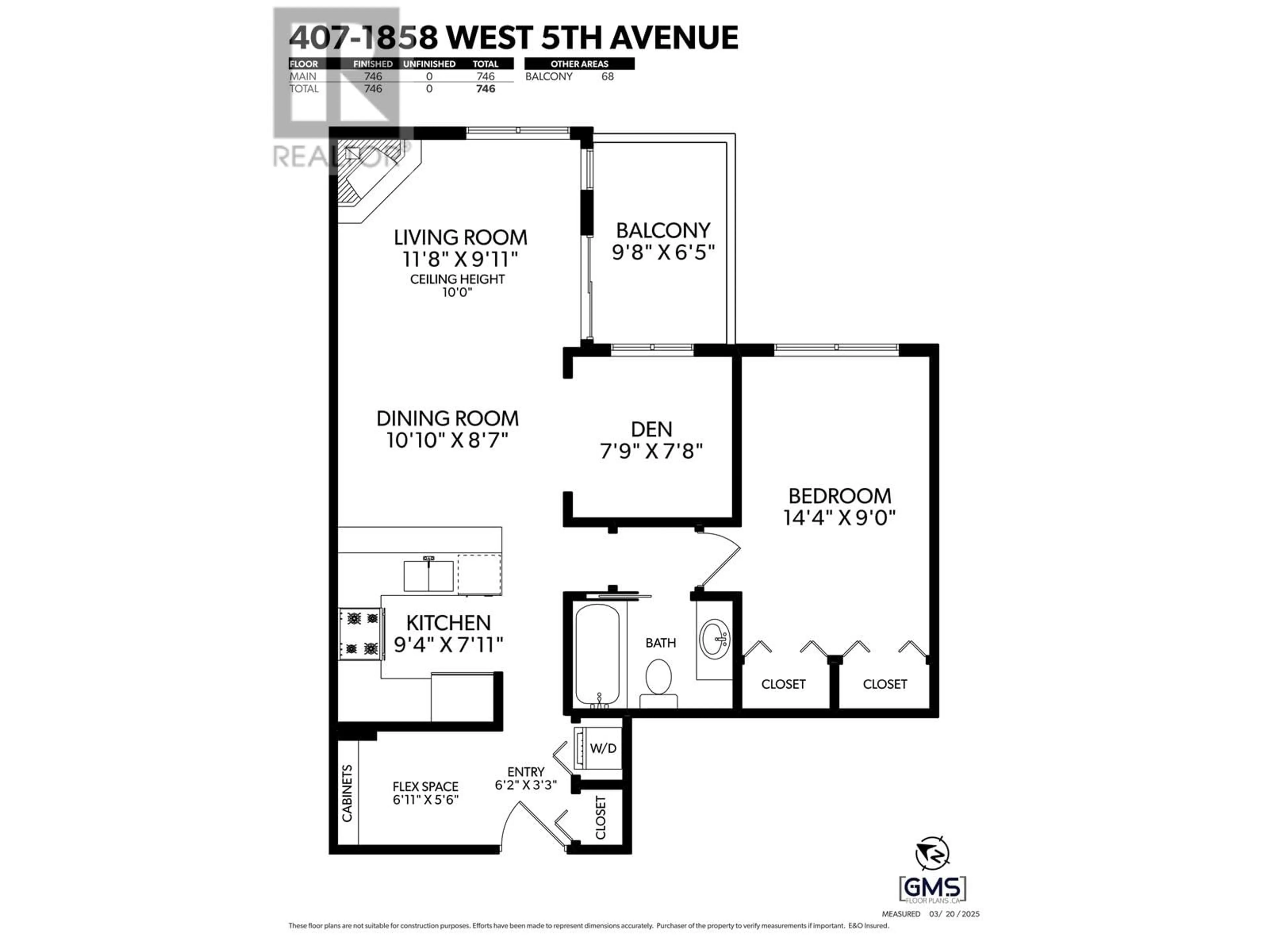 Floor plan for 407 - 1858 5TH AVENUE, Vancouver British Columbia V6J1P3