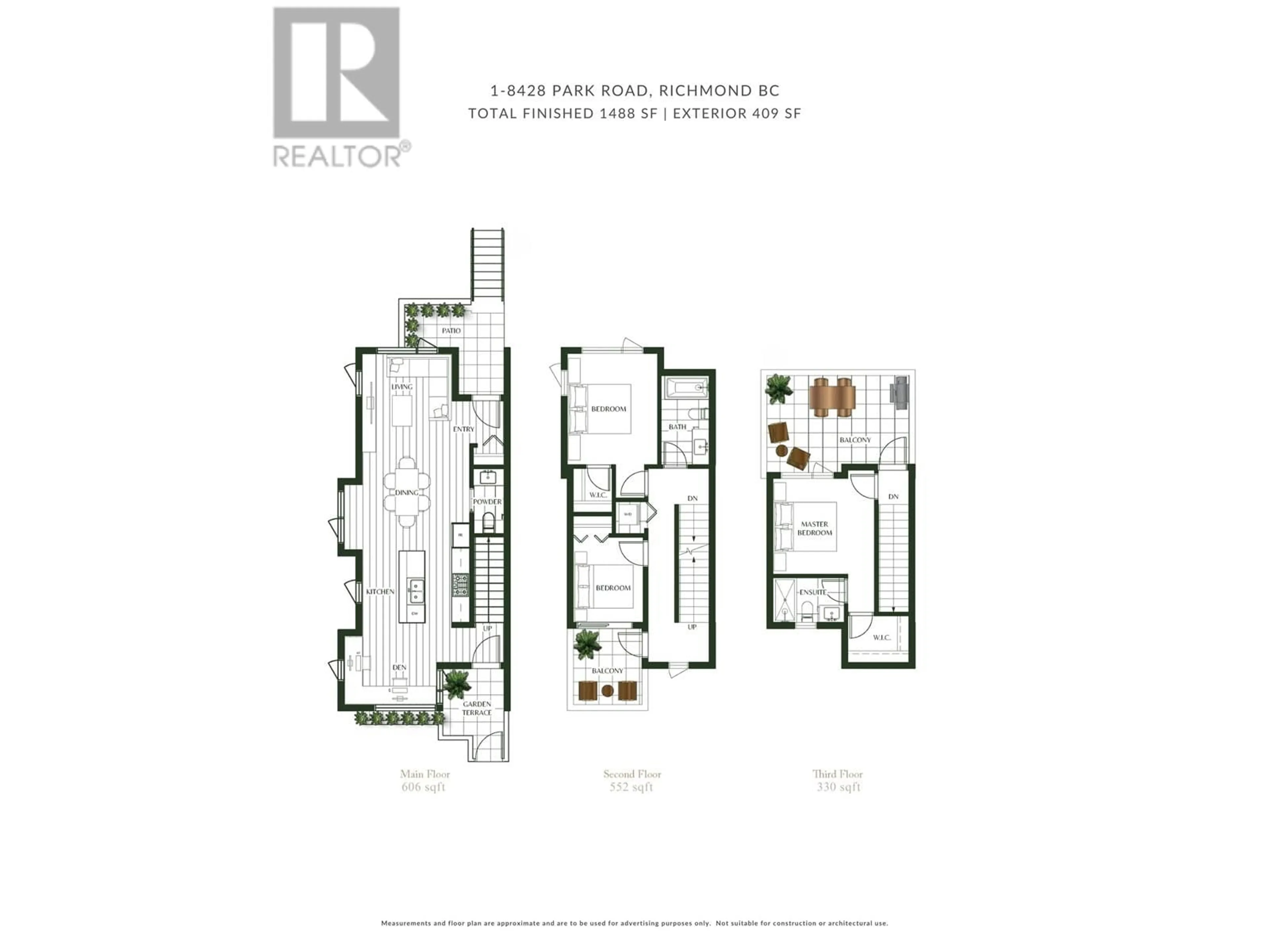 Floor plan for 1 - 8428 PARK ROAD, Richmond British Columbia V6Y0K1