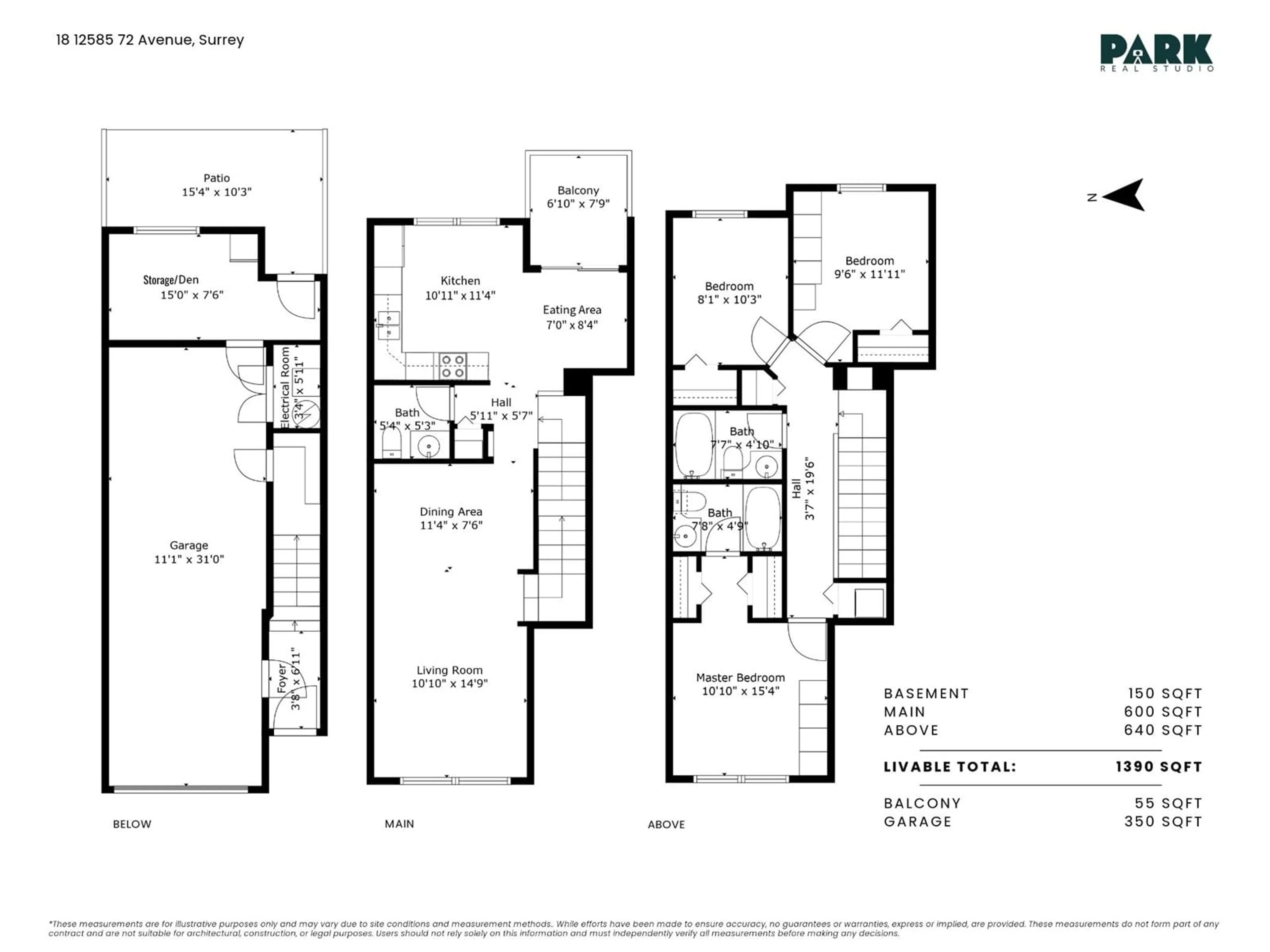 Floor plan for 18 - 12585 72, Surrey British Columbia V3W1R9