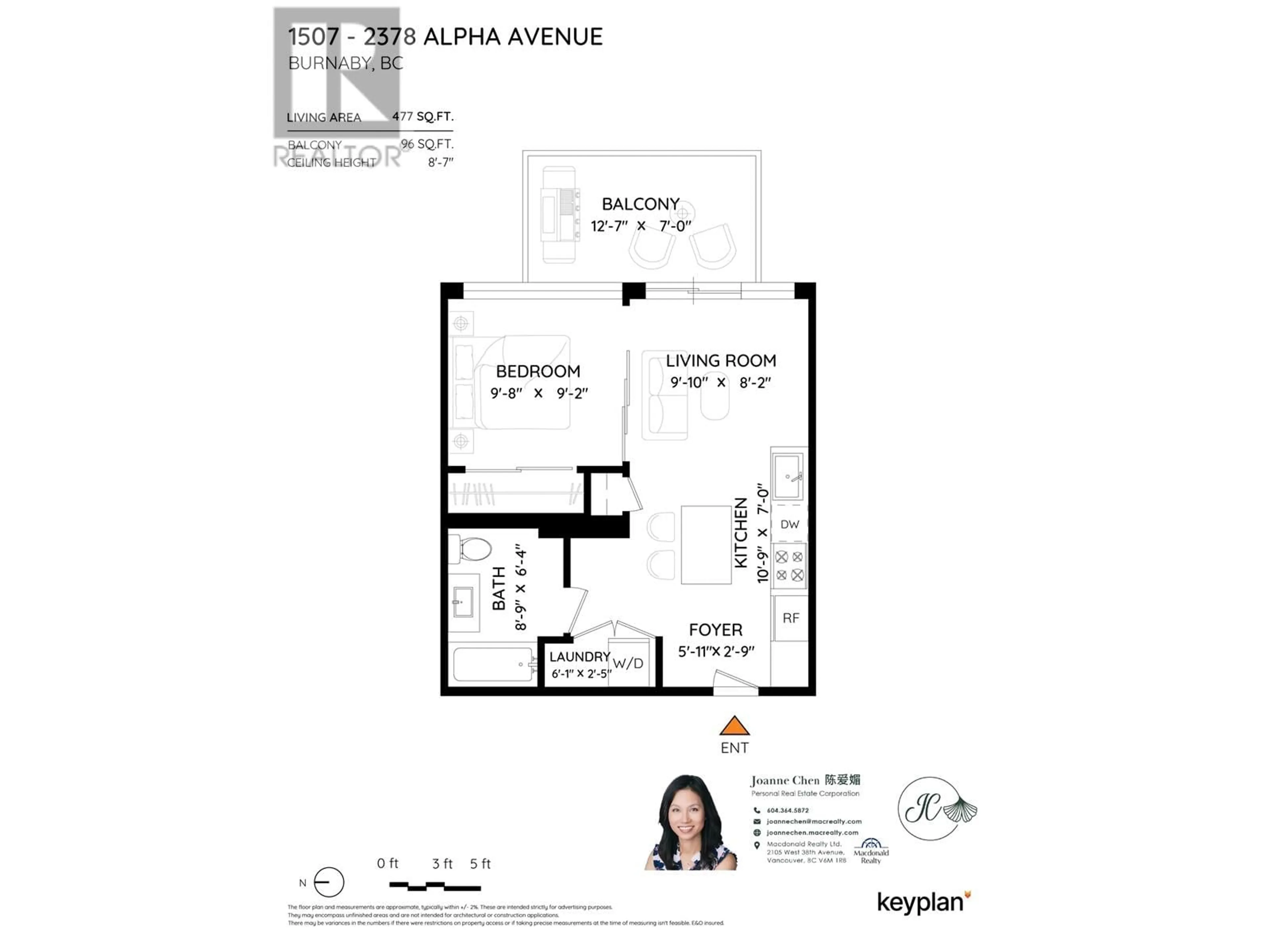Floor plan for 1507 - 2378 ALPHA AVENUE, Burnaby British Columbia V5C0K2