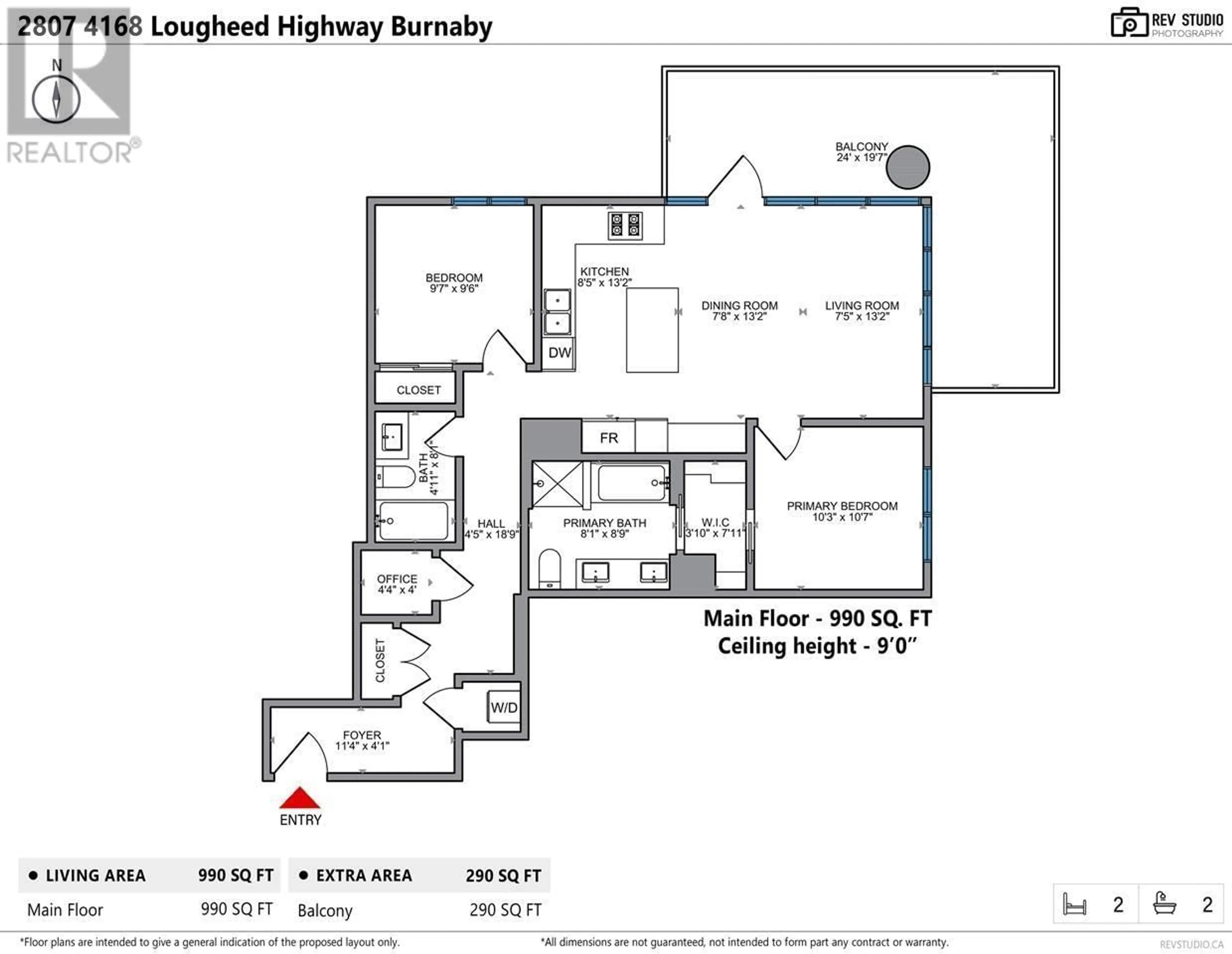 Floor plan for 2807 - 4168 LOUGHEED HIGHWAY, Burnaby British Columbia V5C0N9