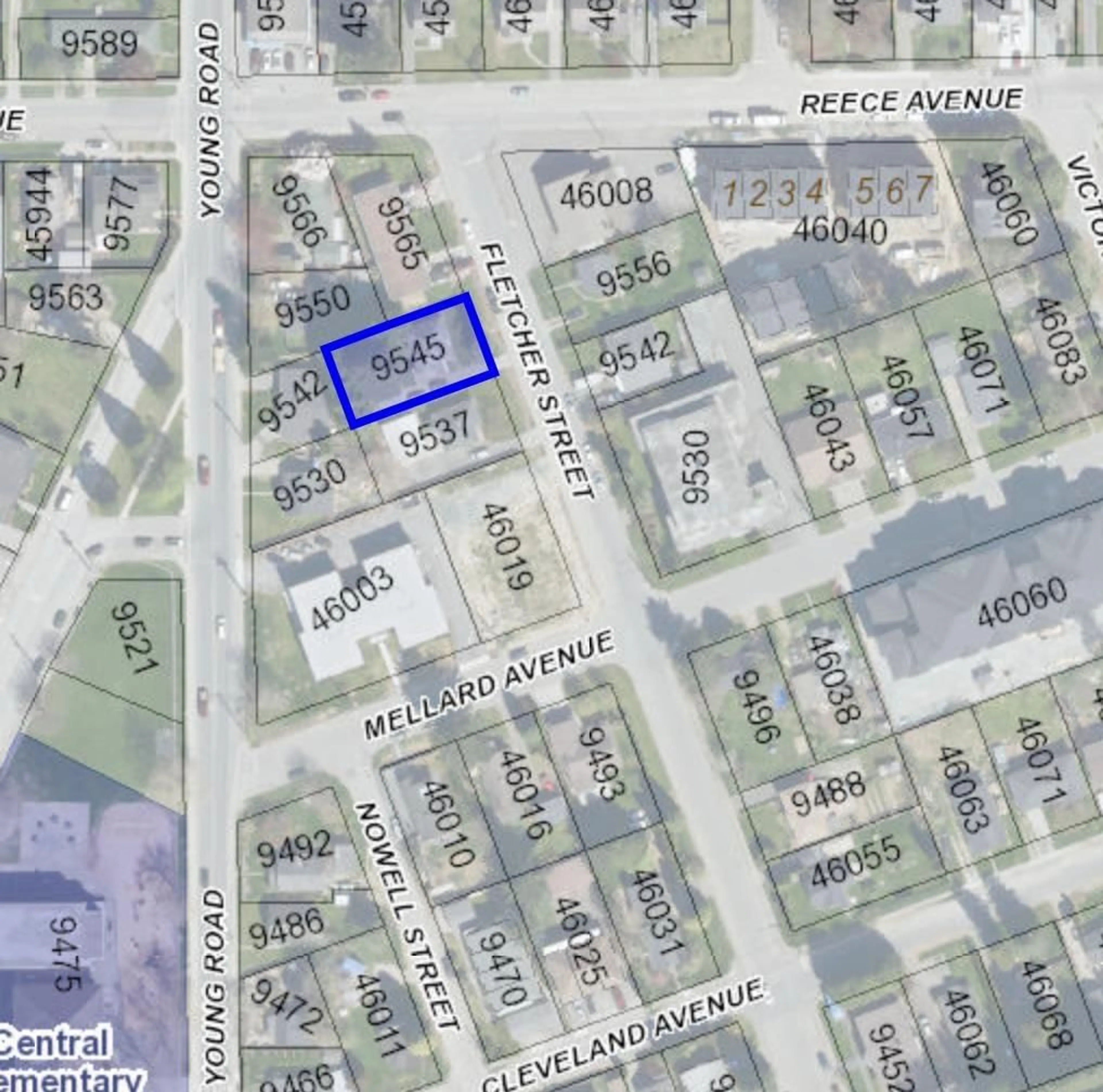 Picture of a map for 9545 FLETCHER STREET, Chilliwack British Columbia V2P4Z9