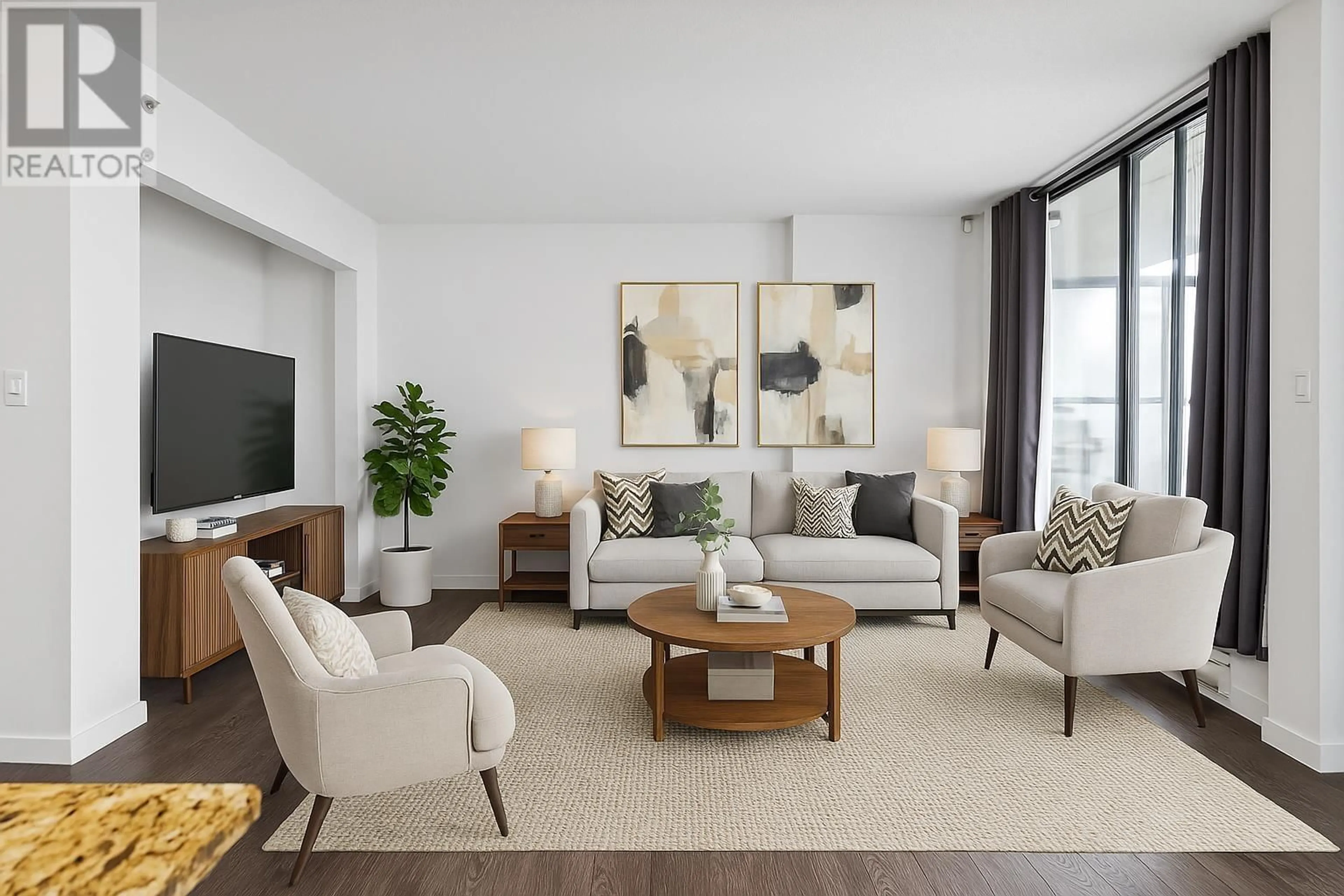 Living room with furniture, unknown for 502 - 814 ROYAL AVENUE, New Westminster British Columbia V3M1J9
