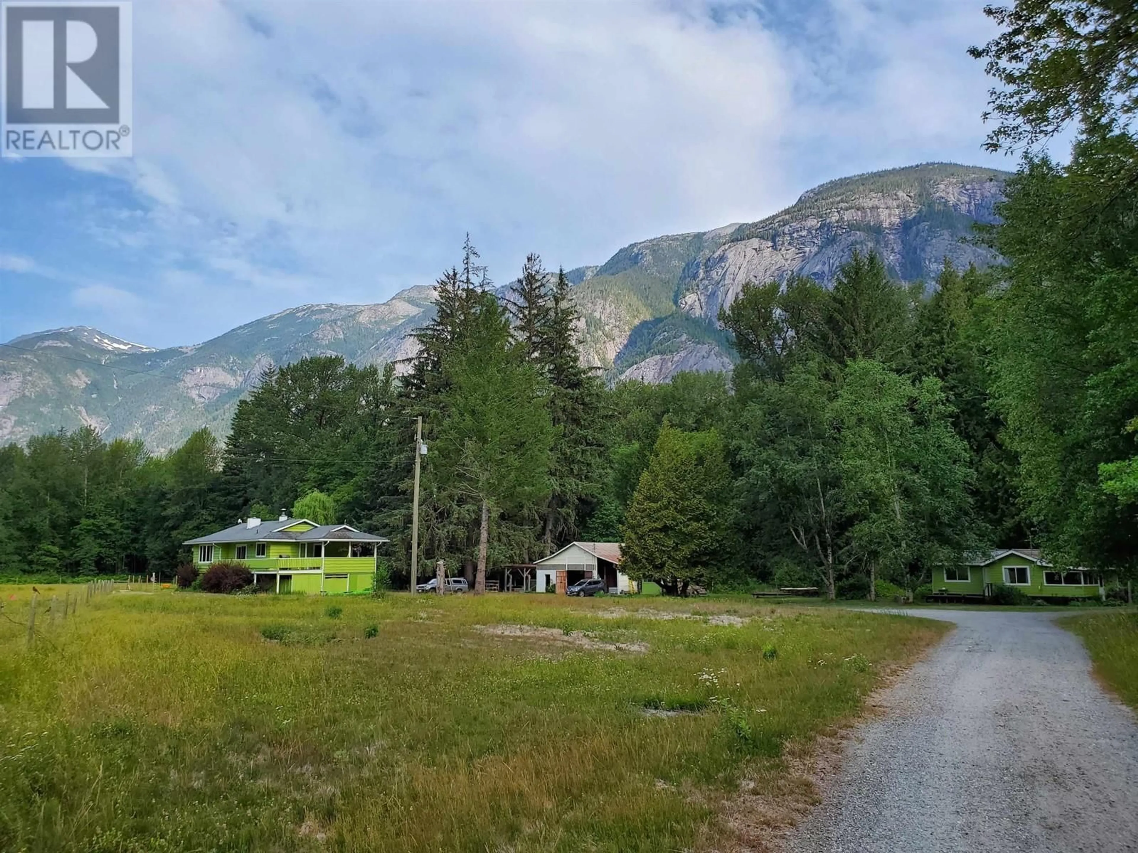 A pic from outside/outdoor area/front of a property/back of a property/a pic from drone, mountain view for 1690 MACKENZIE 20 HIGHWAY, Hagensborg British Columbia V0T1H0