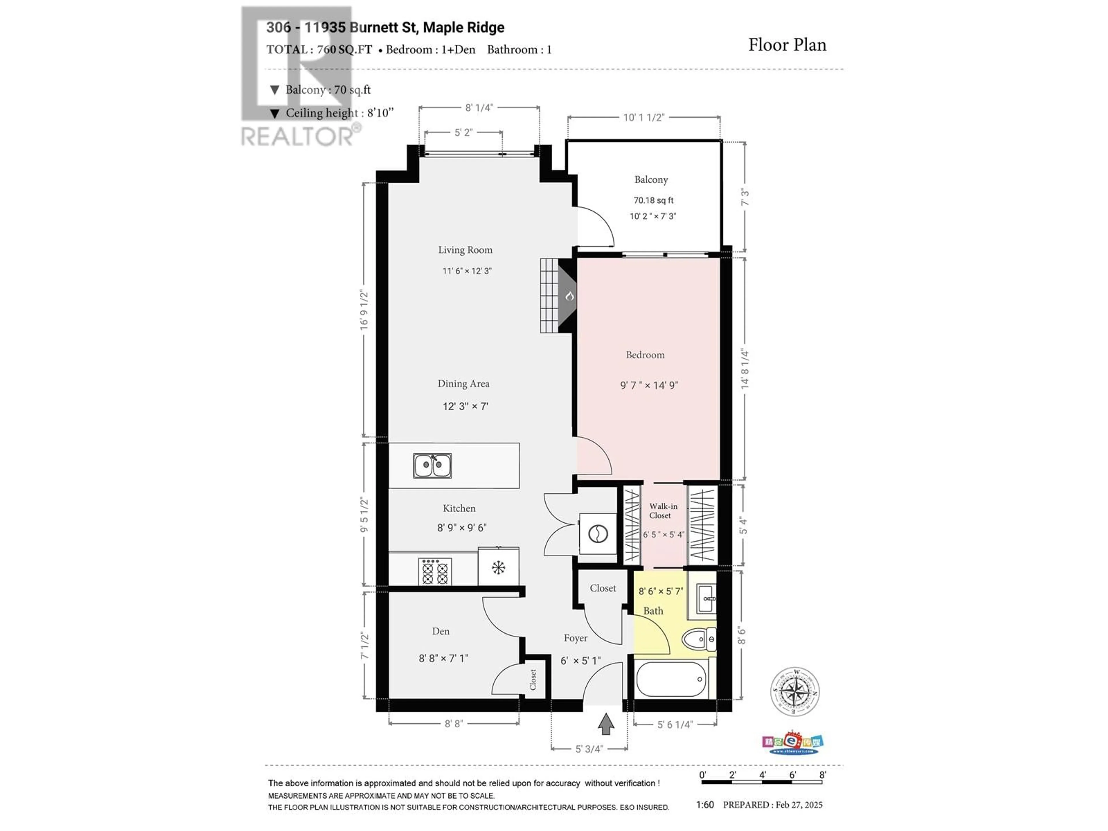 Floor plan for 306 - 11935 BURNETT STREET, Maple Ridge British Columbia V2X9A9