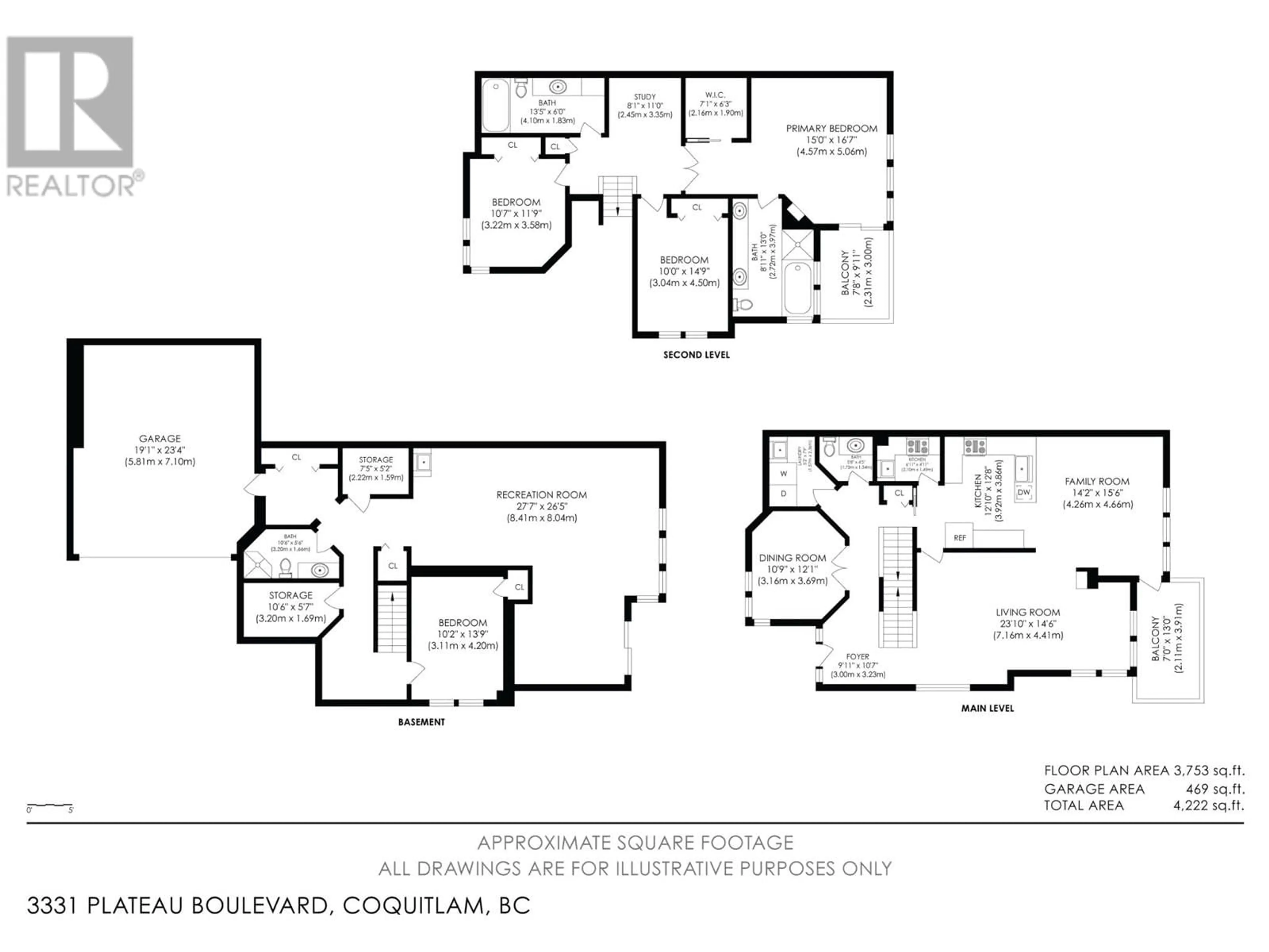 Floor plan for 3331 PLATEAU BOULEVARD, Coquitlam British Columbia V3E3B8