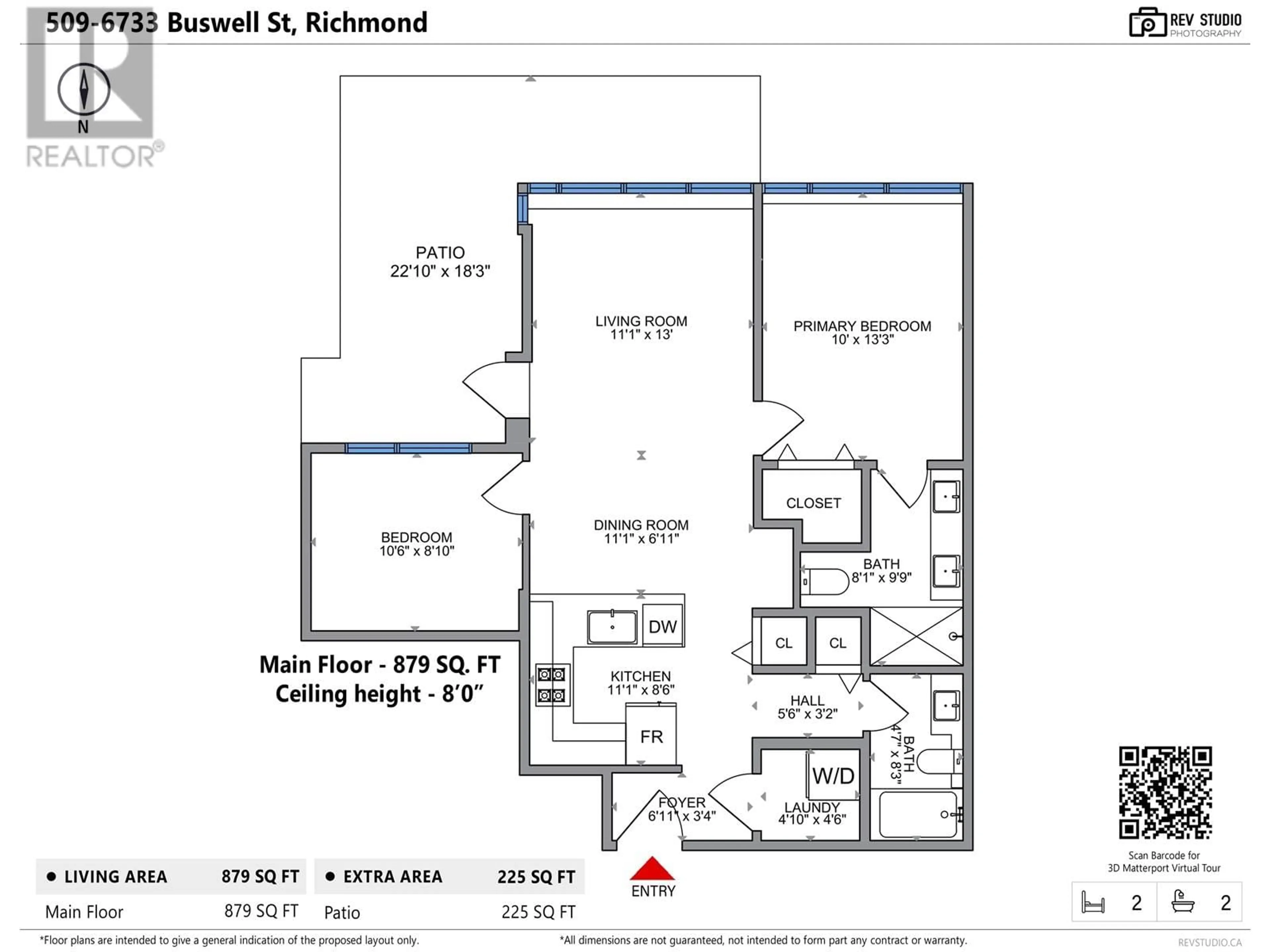 Floor plan for 509 - 6733 BUSWELL STREET, Richmond British Columbia V6Y0E3