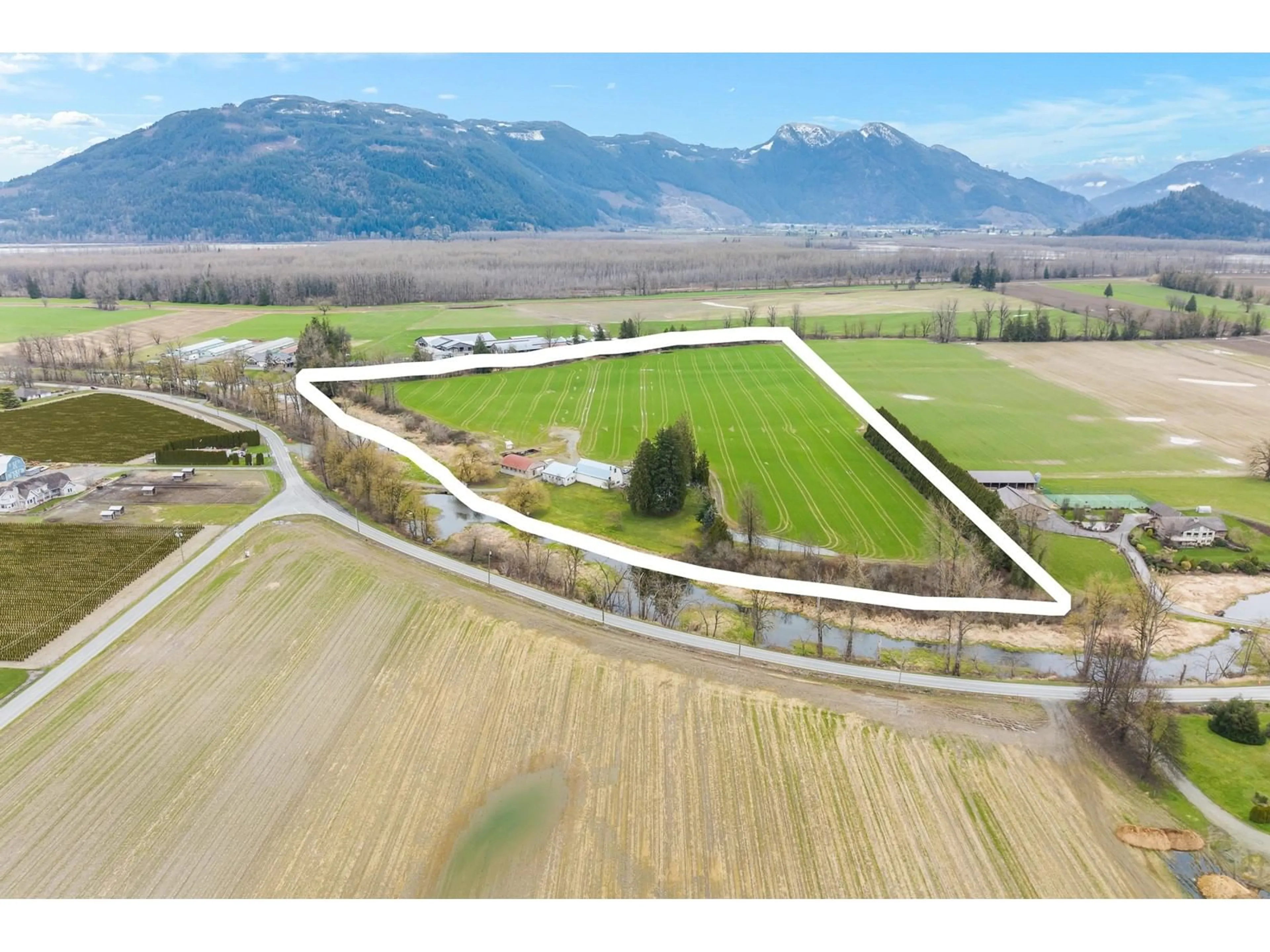 A pic from outside/outdoor area/front of a property/back of a property/a pic from drone, mountain view for 49585 CAMP RIVER ROAD, Chilliwack British Columbia V2P6H4