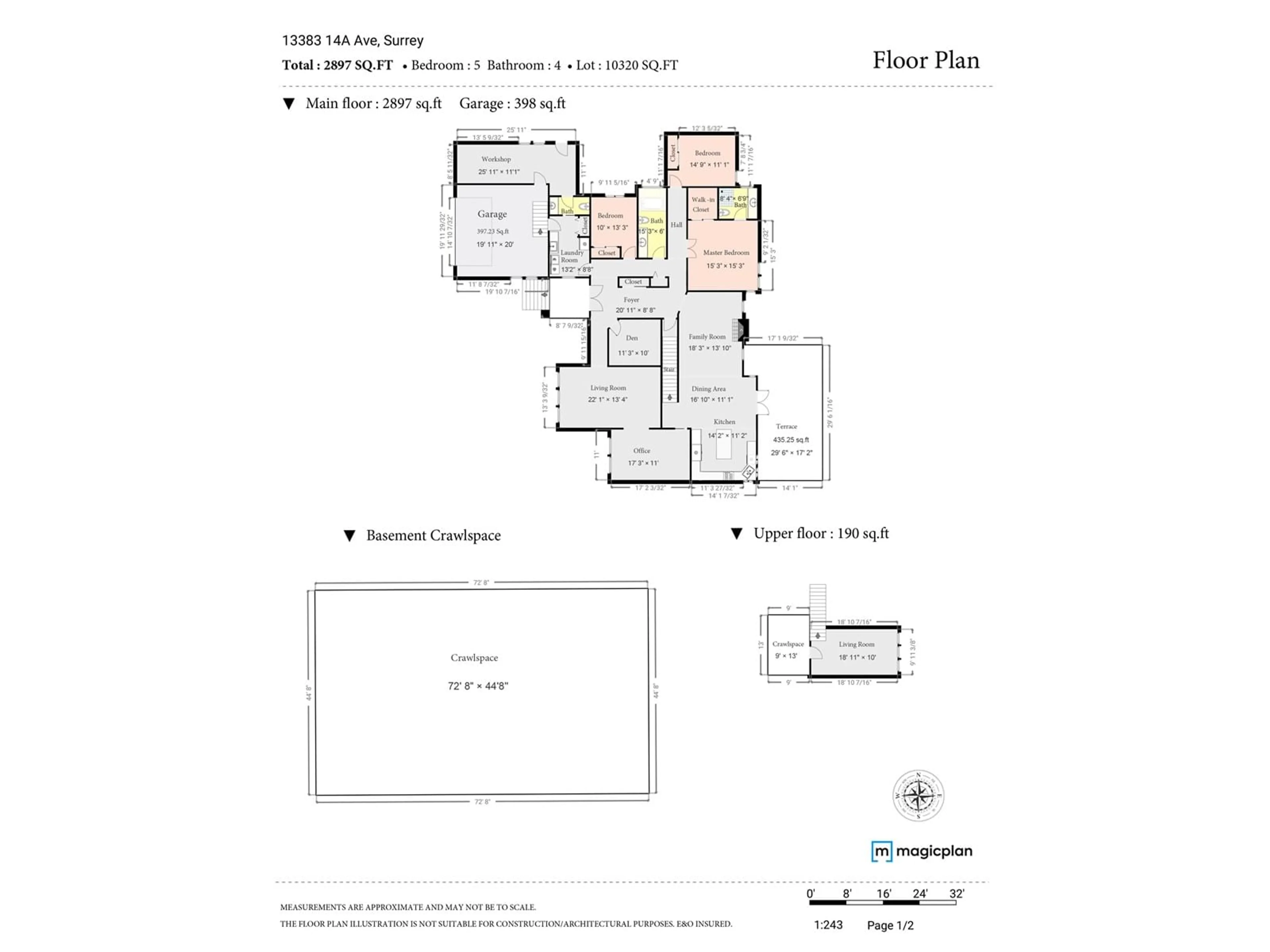 Floor plan for 13383 14A, Surrey British Columbia V4A7P9