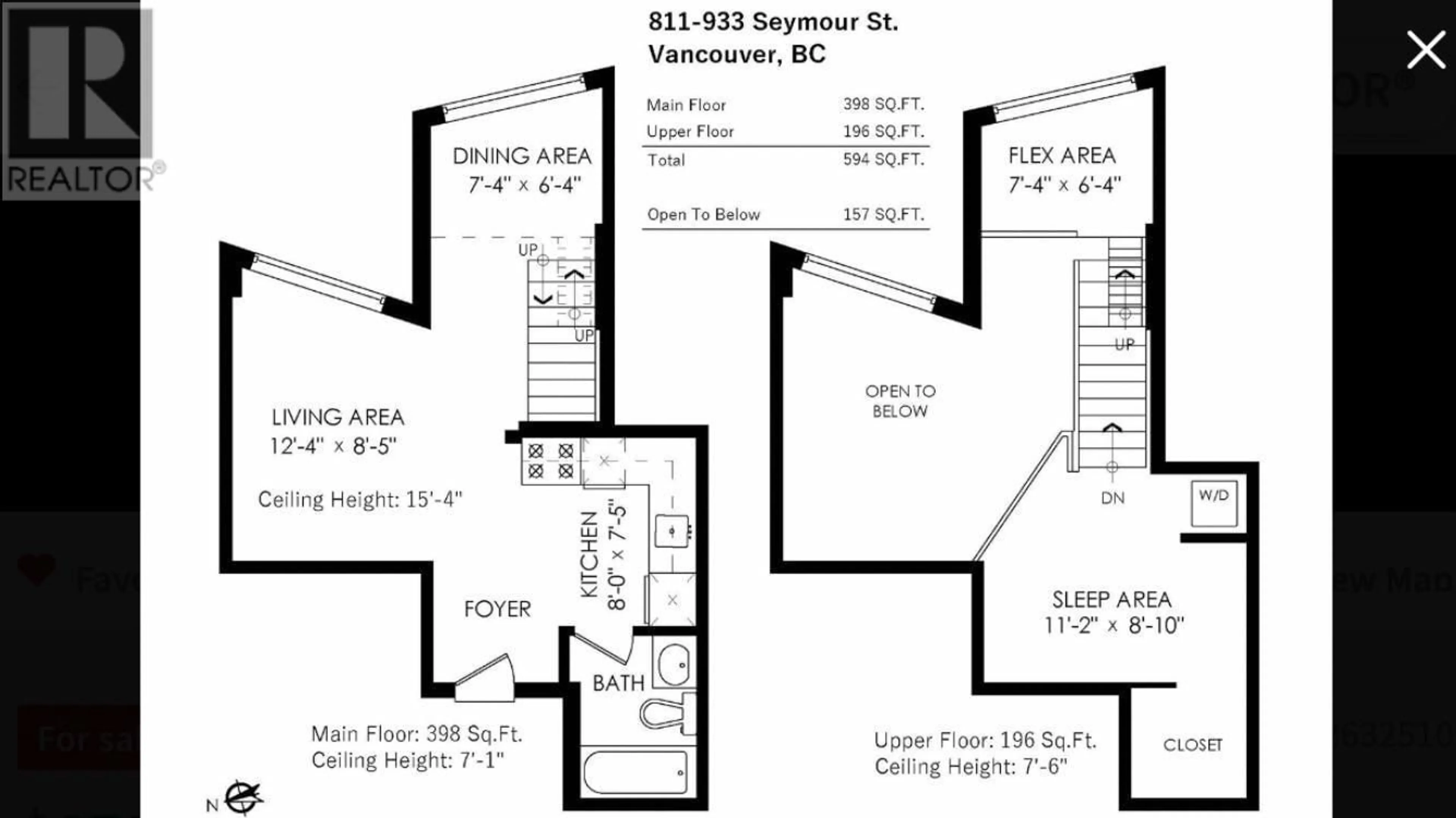 Floor plan for 811 - 933 SEYMOUR STREET, Vancouver British Columbia V6B6L6