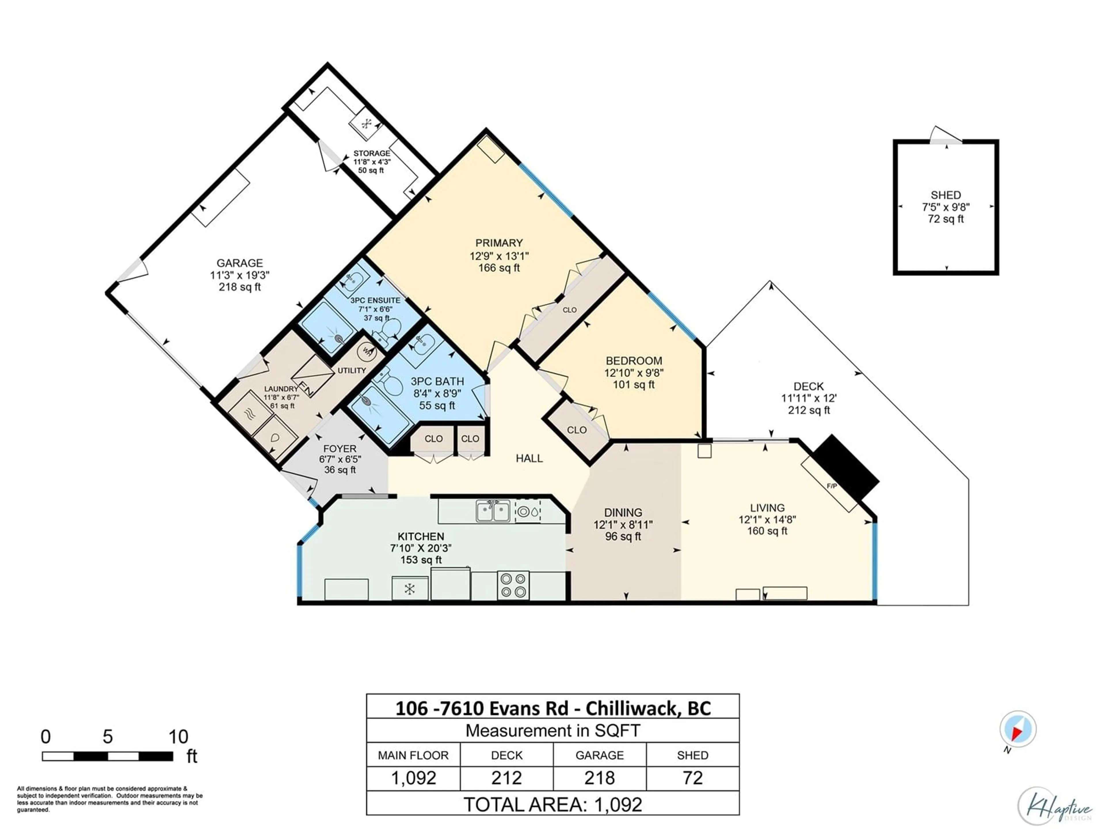Floor plan for 106 - 7610 EVANS ROAD, Chilliwack British Columbia V2R2X8