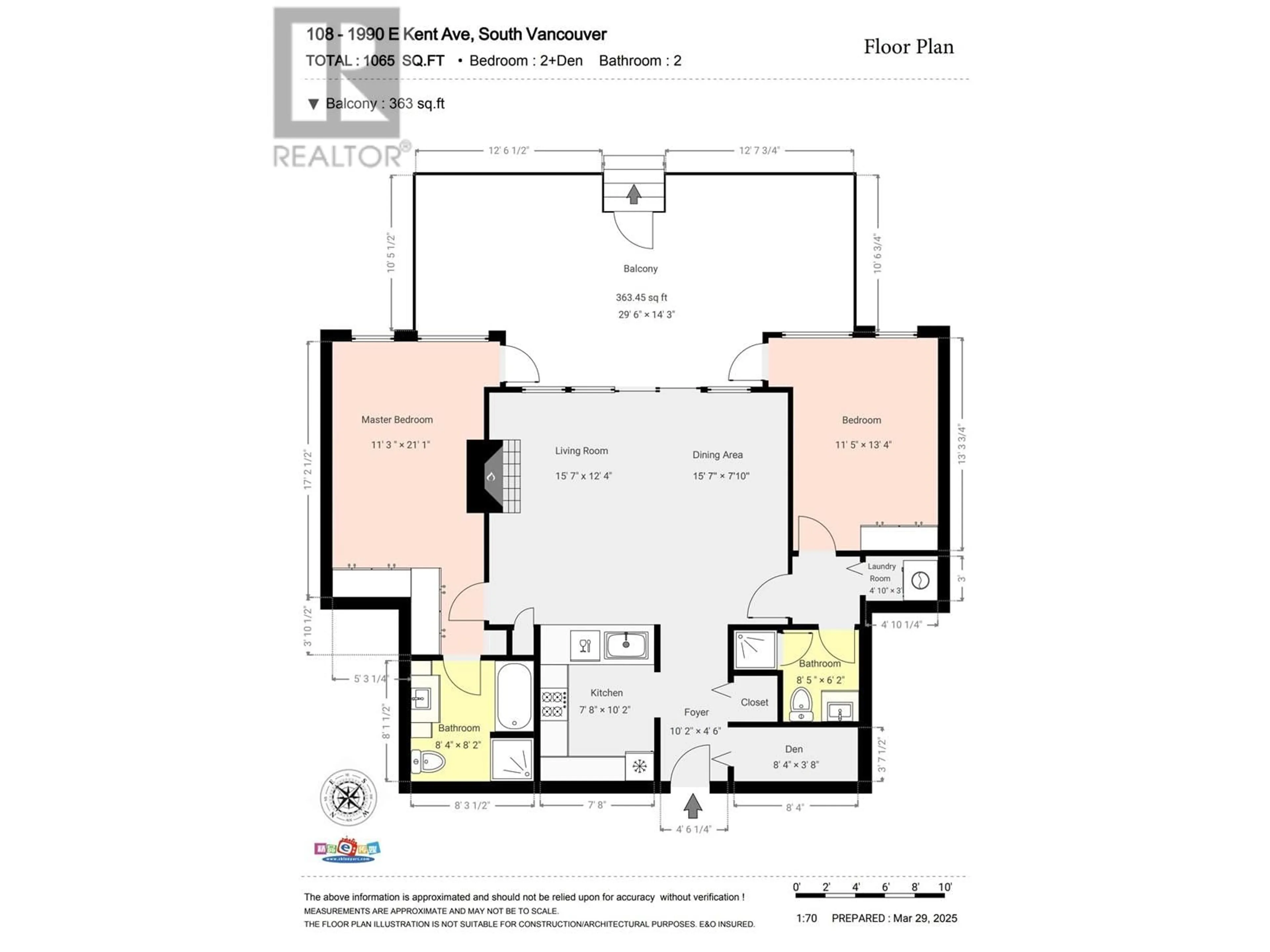 Floor plan for 108 - 1990 KENT AVENUE SOUTH, Vancouver British Columbia V5P4X5