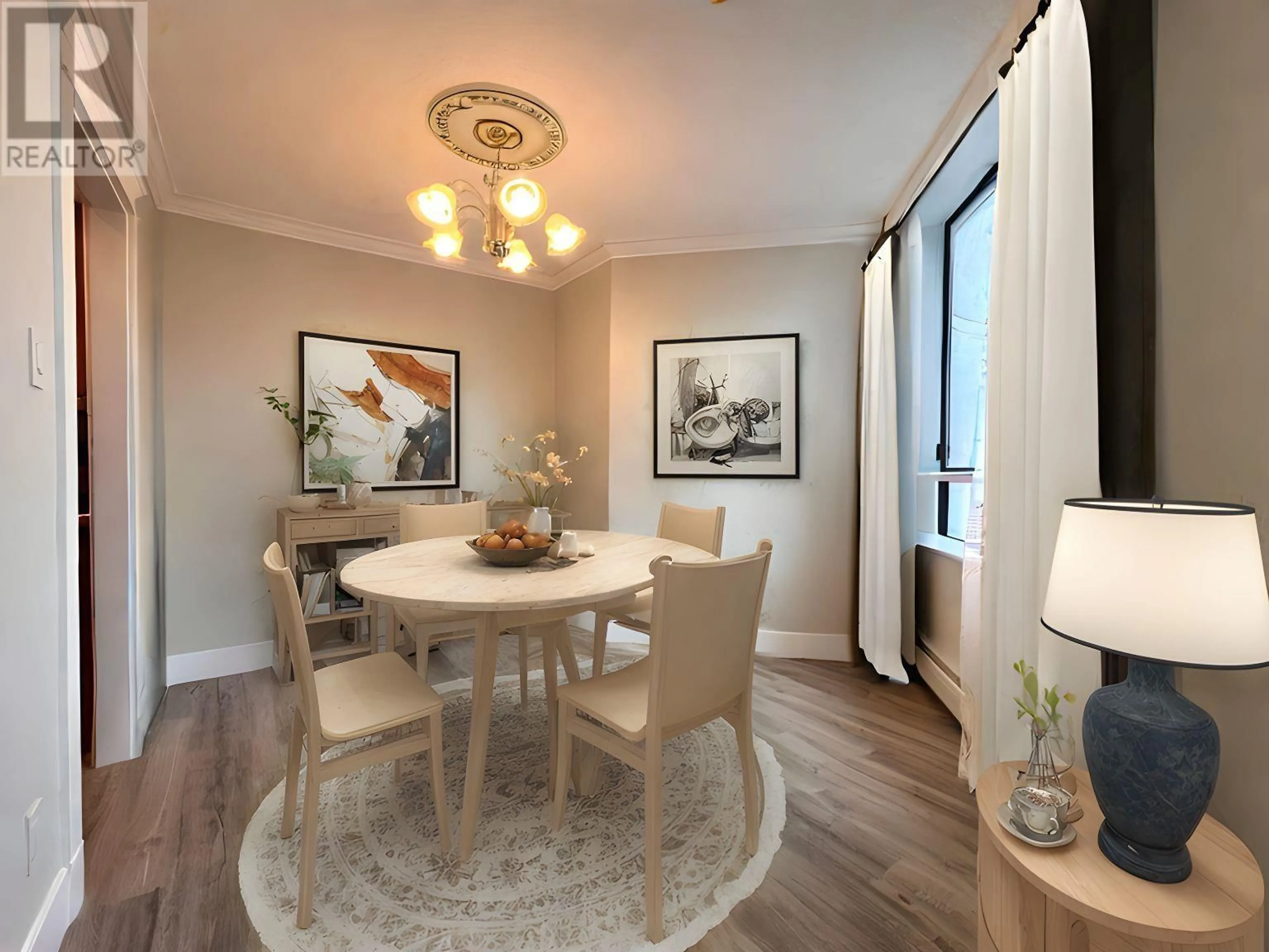 Dining room, wood/laminate floor for 902 - 710 SEVENTH AVENUE, New Westminster British Columbia V3M5V3