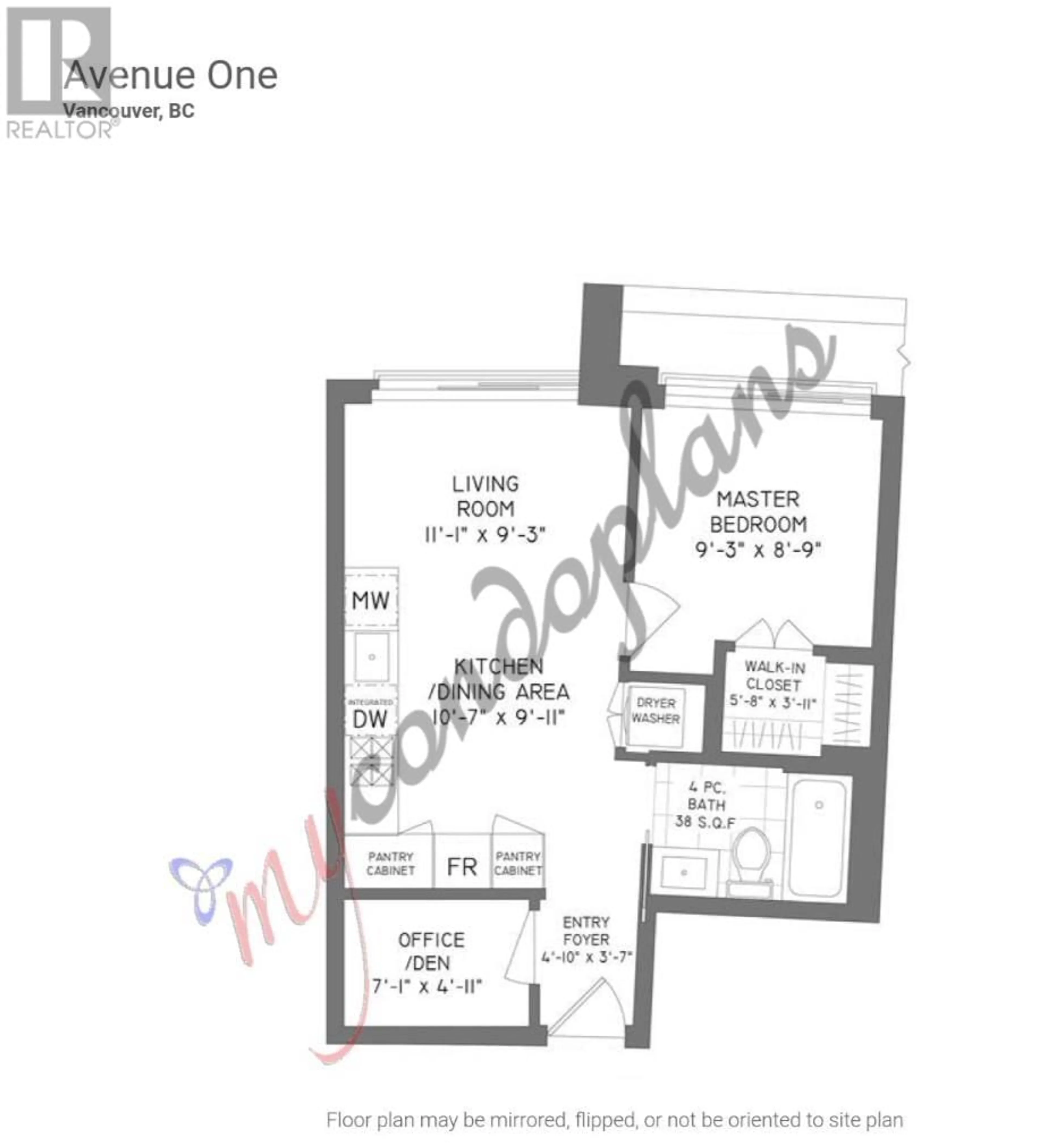 Floor plan for 1302 - 1768 COOK STREET, Vancouver British Columbia V5Y0N3