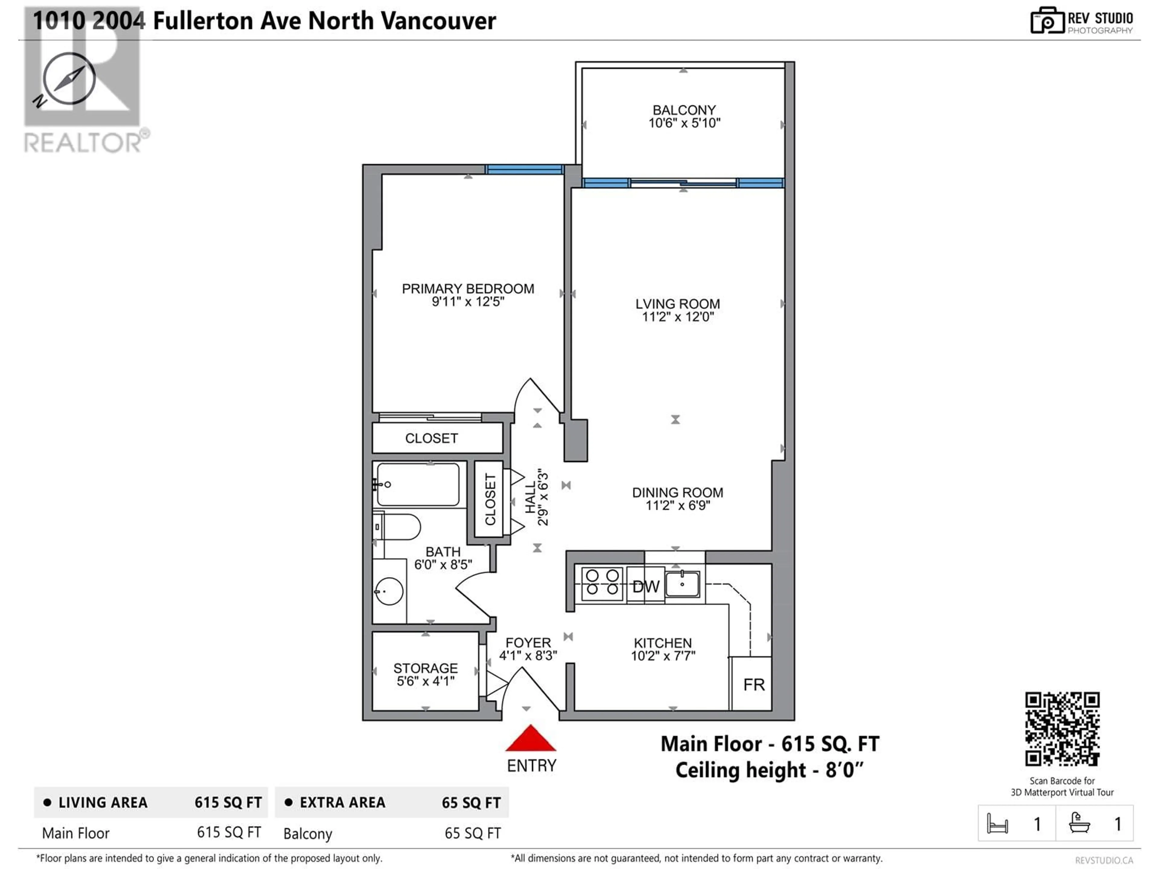 Floor plan for 1010 - 2004 FULLERTON AVENUE, North Vancouver British Columbia V7P3G8