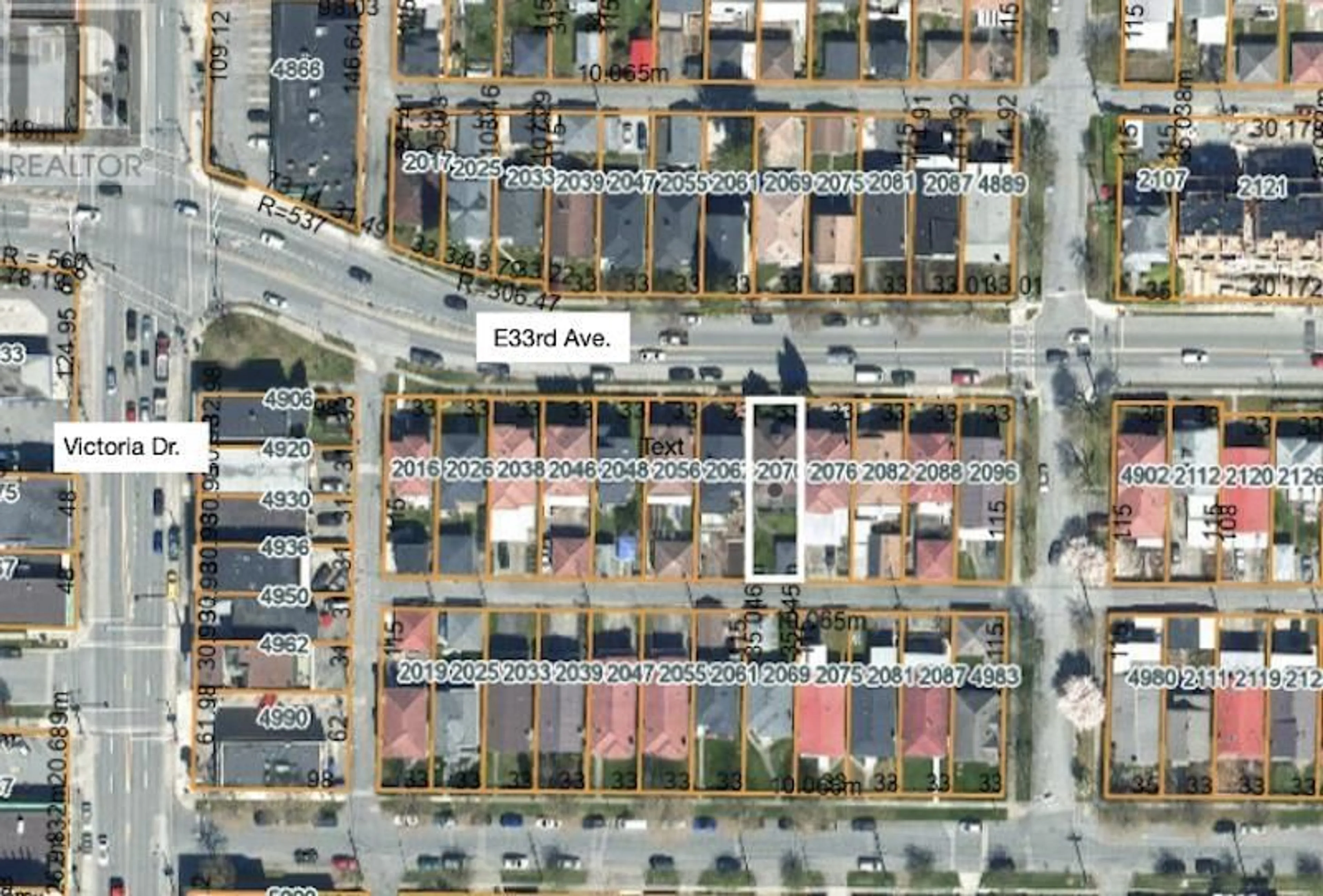 A pic from outside/outdoor area/front of a property/back of a property/a pic from drone, street for 2070 33RD AVENUE, Vancouver British Columbia V5N3E7