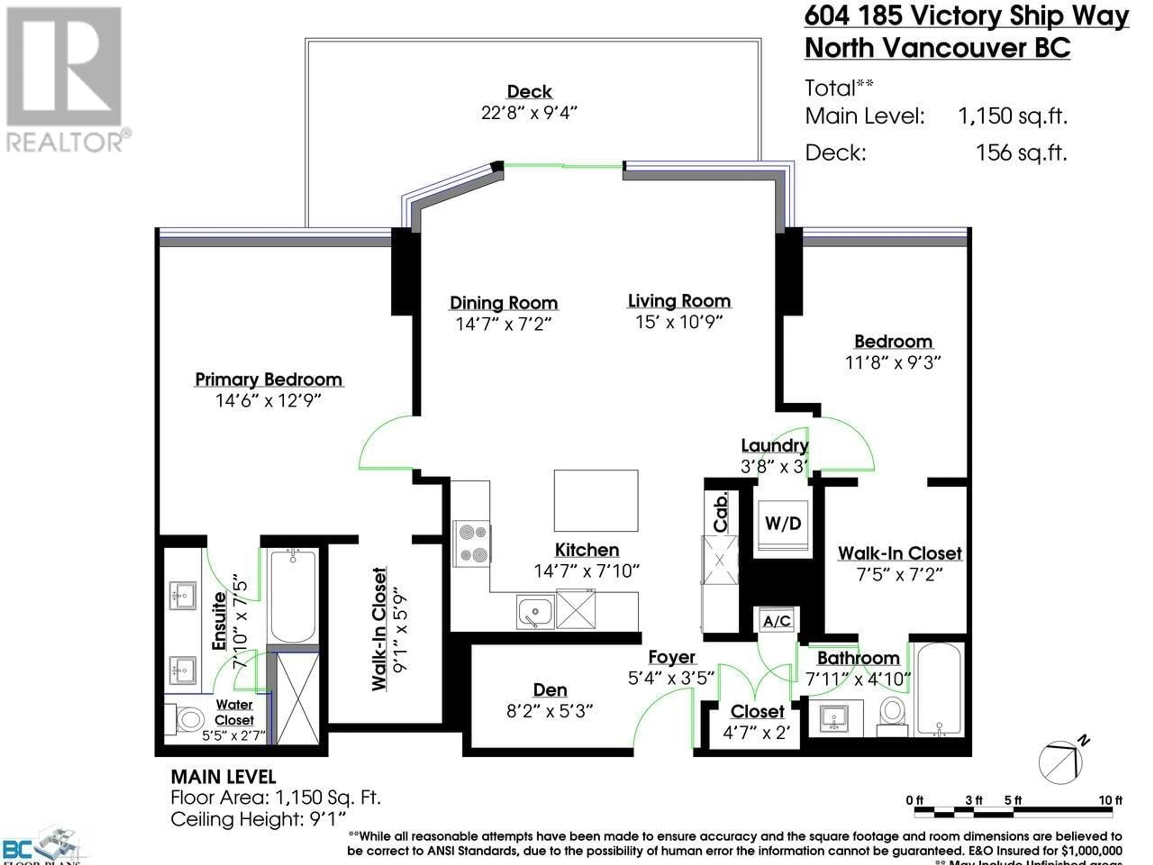 Floor plan for 604 - 185 VICTORY SHIP WAY, North Vancouver British Columbia V7L0G2