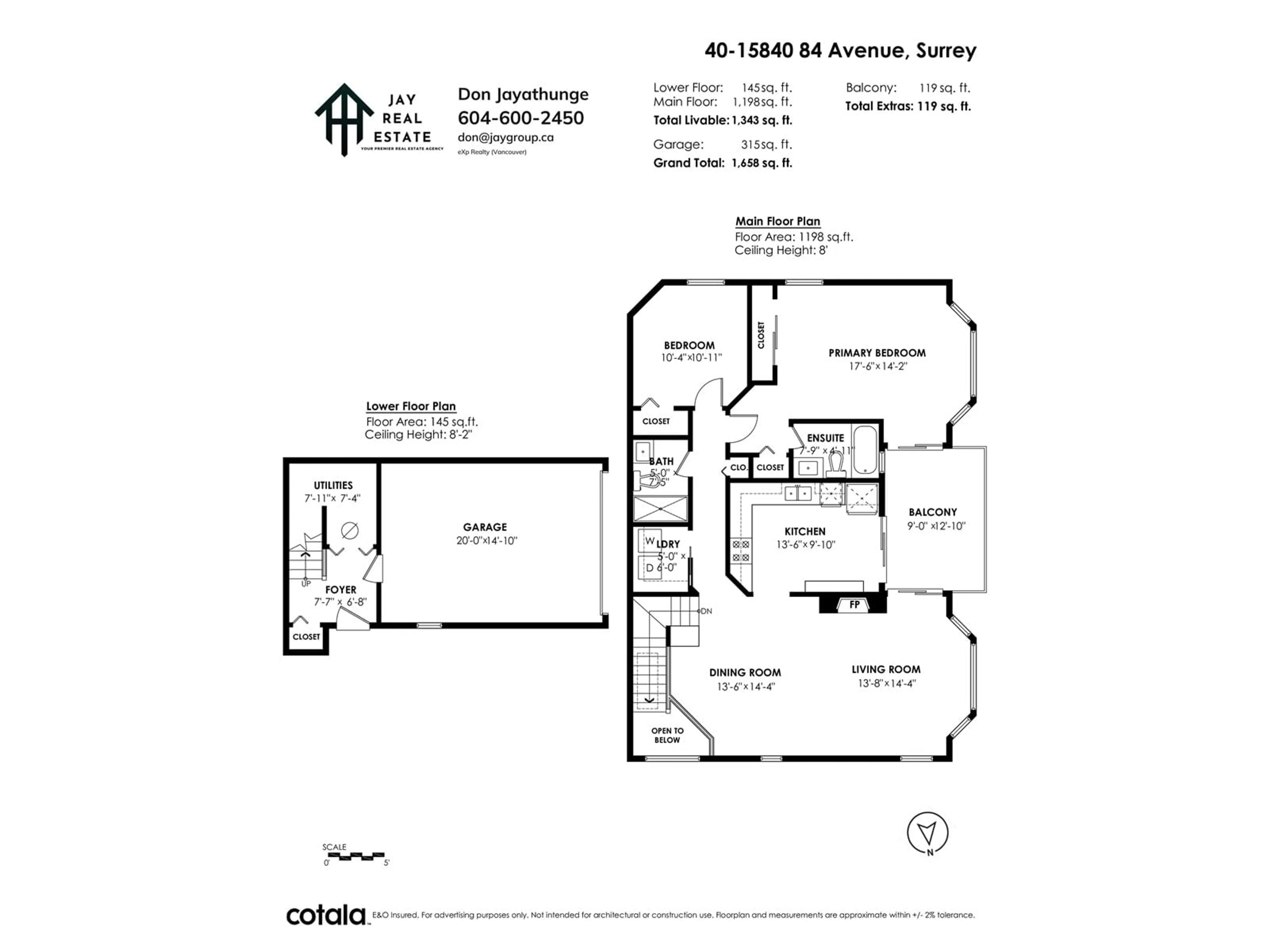 Floor plan for 40 - 15840 84, Surrey British Columbia V4N0W4