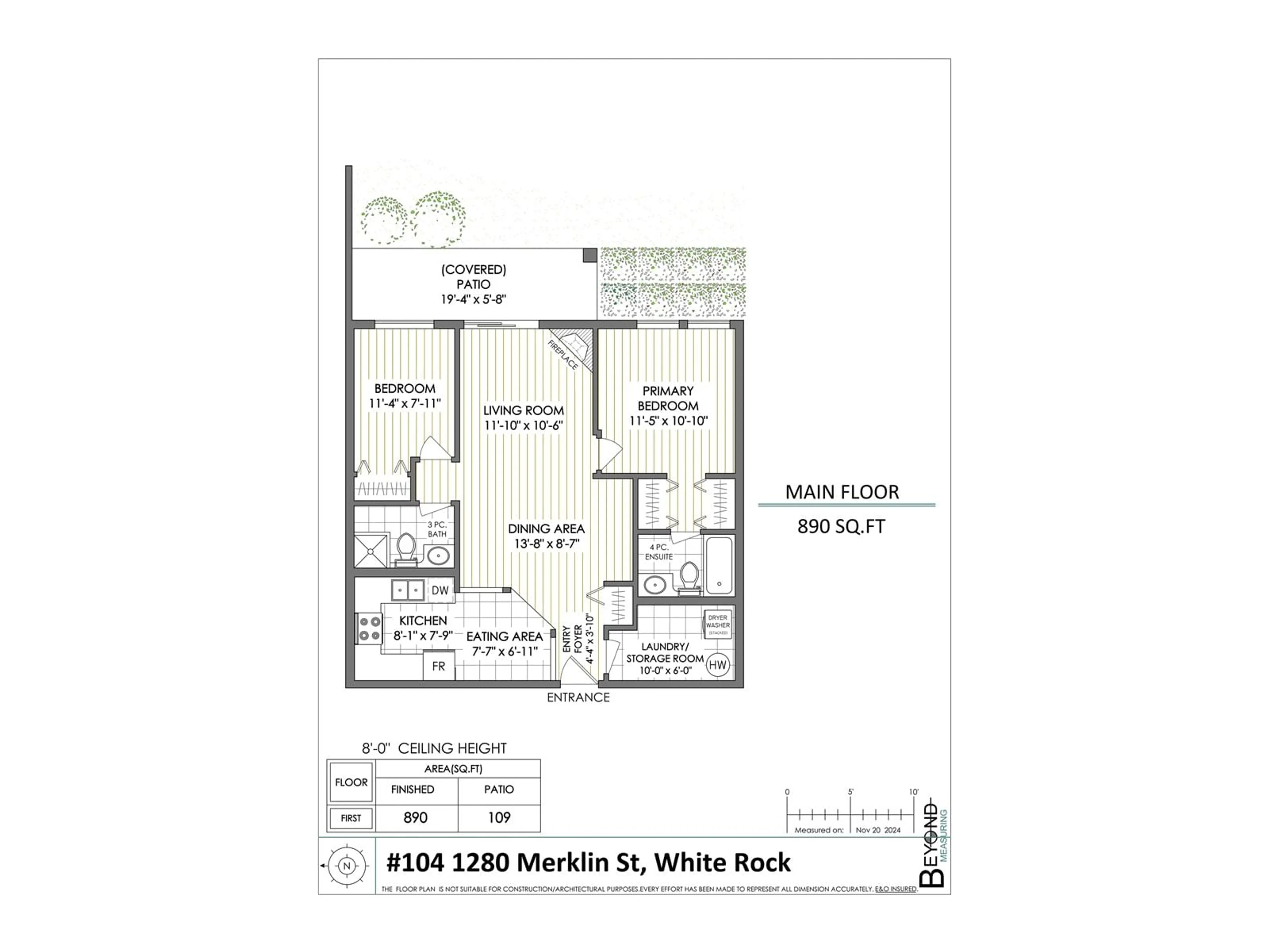 Floor plan for 104 - 1280 MERKLIN, White Rock British Columbia V4B4B9