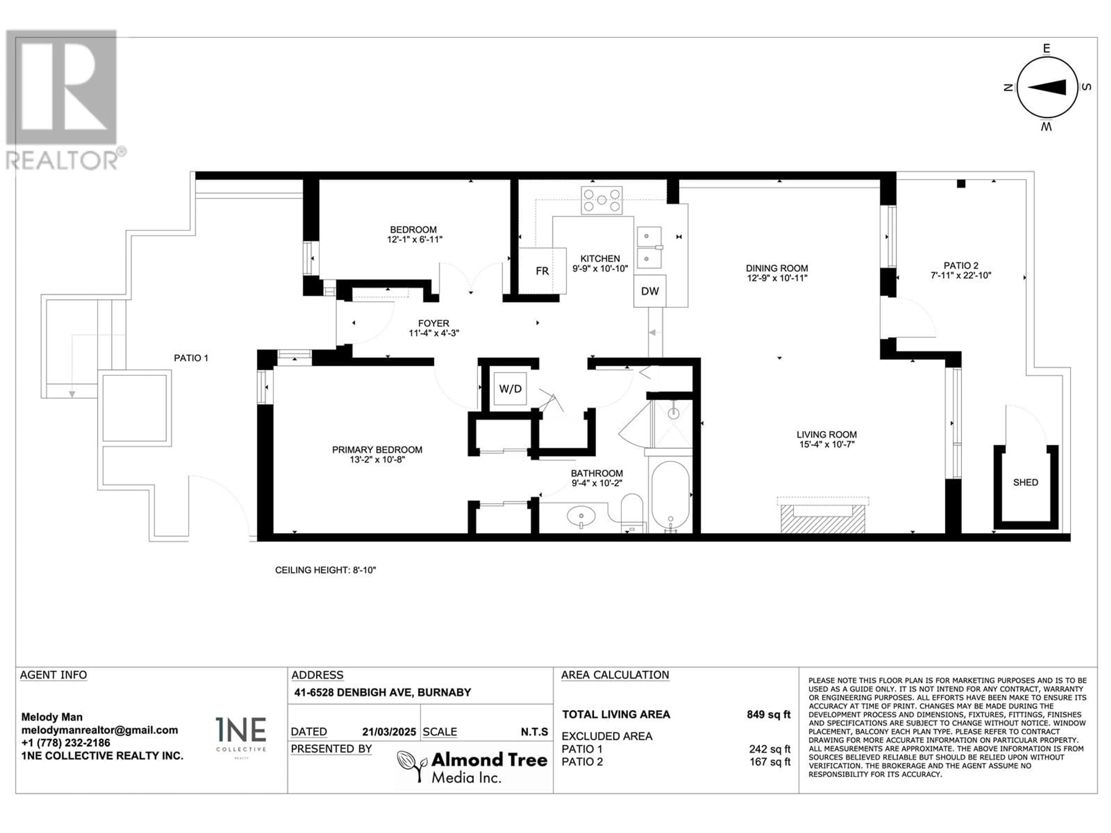 Floor plan for 41 - 6528 DENBIGH AVENUE, Burnaby British Columbia V5H3R8