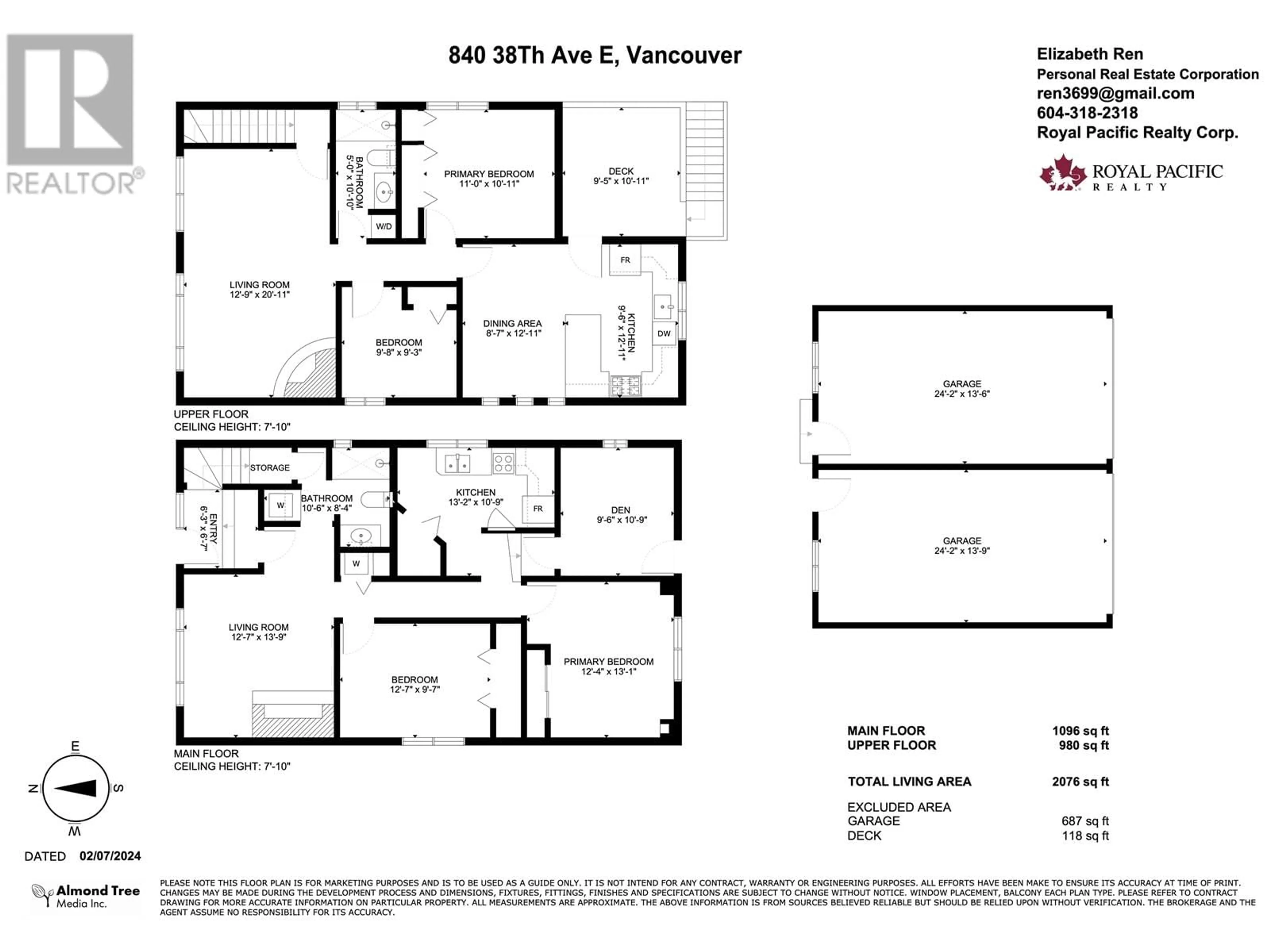 Floor plan for 840 38TH AVENUE, Vancouver British Columbia V5W1J3