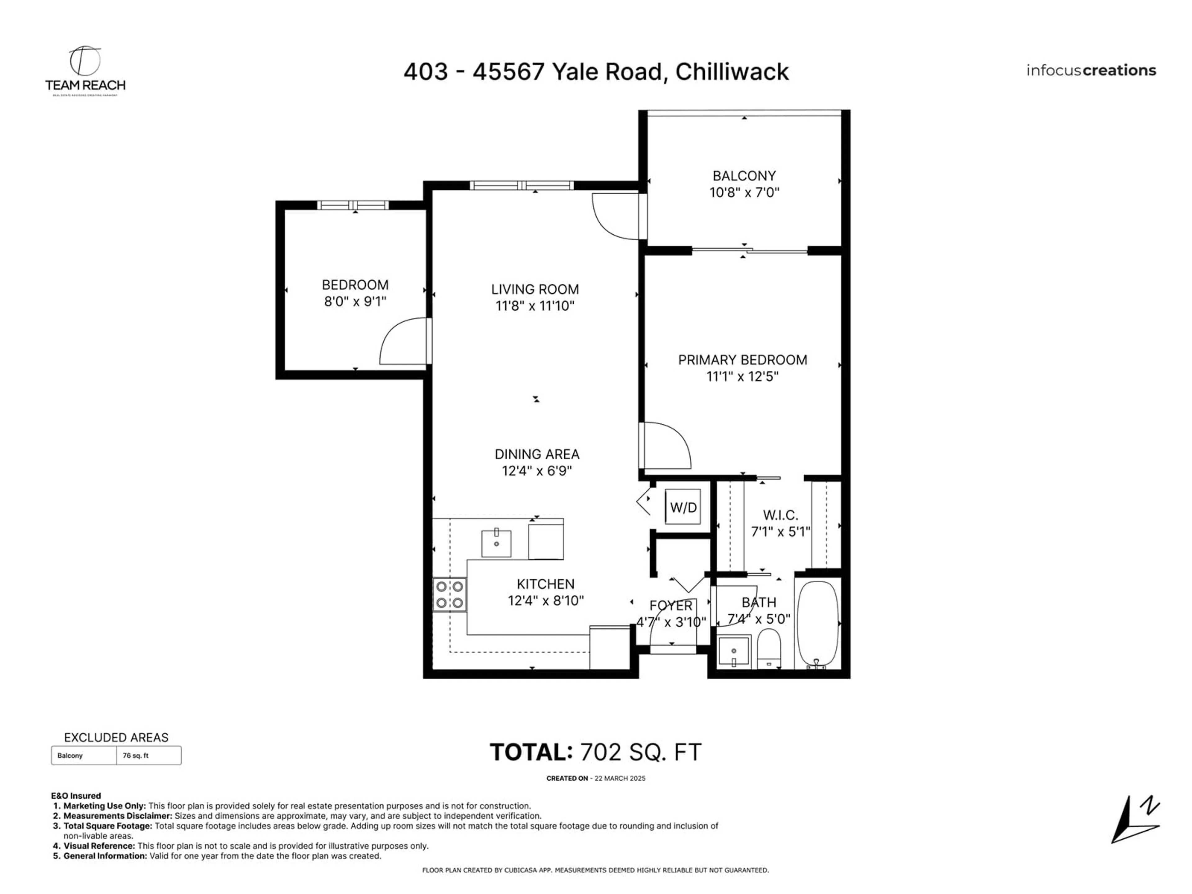 Floor plan for 403 - 45567 YALE ROAD, Chilliwack British Columbia V2P0B2