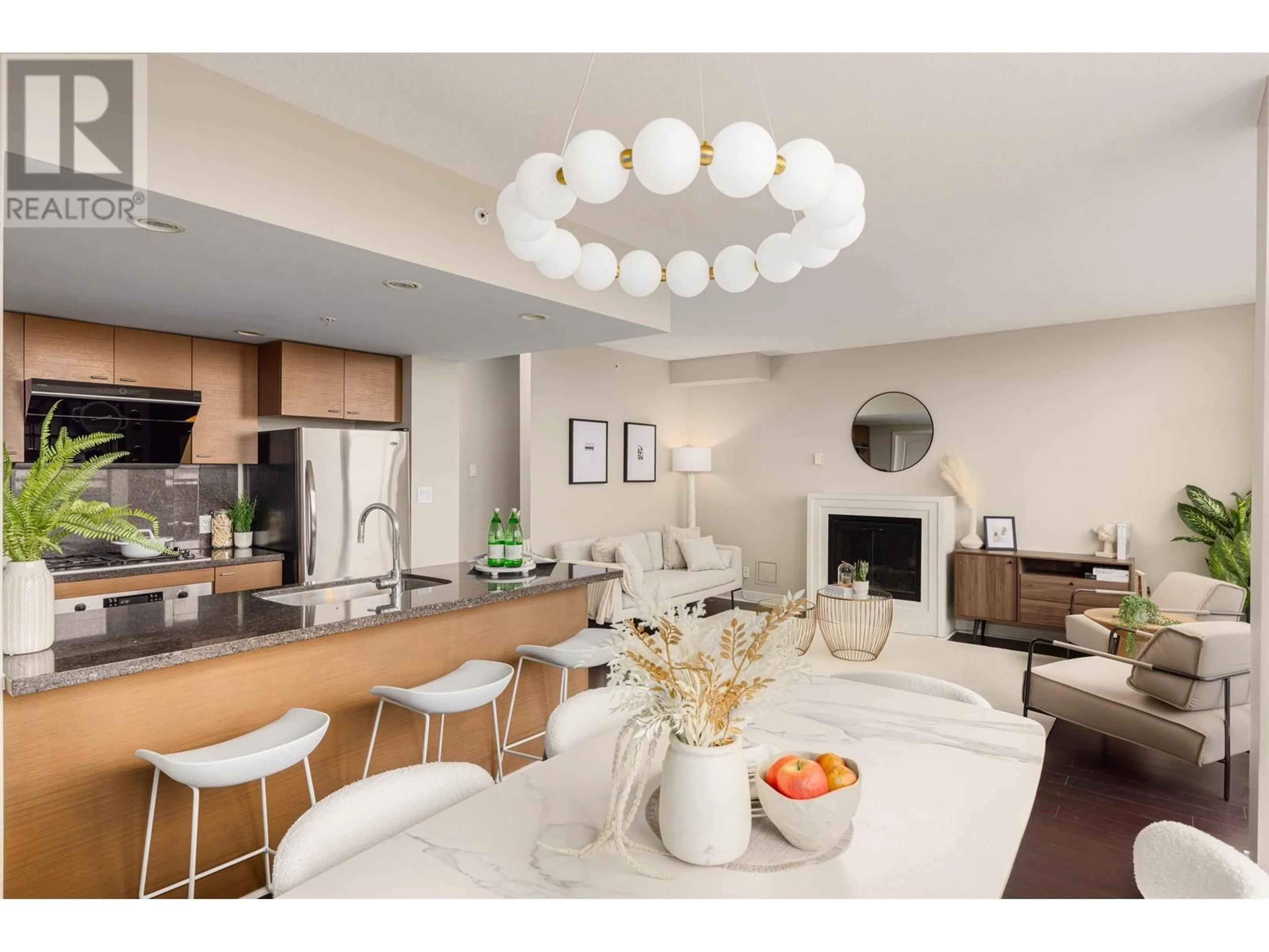 Open concept kitchen, ceramic/tile floor for 1807 - 6333 KATSURA STREET, Richmond British Columbia V6Y4L9