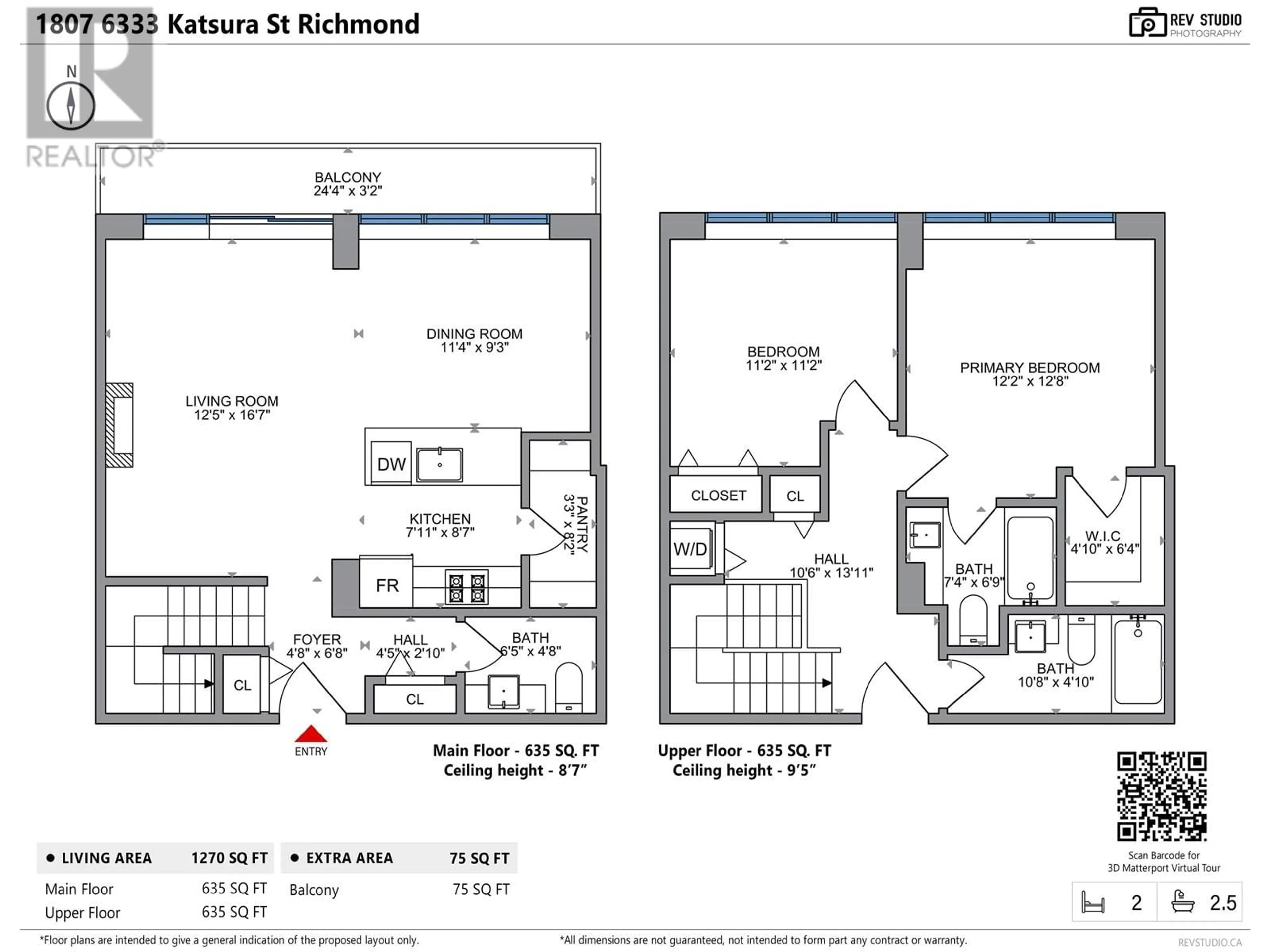 Floor plan for 1807 - 6333 KATSURA STREET, Richmond British Columbia V6Y4L9