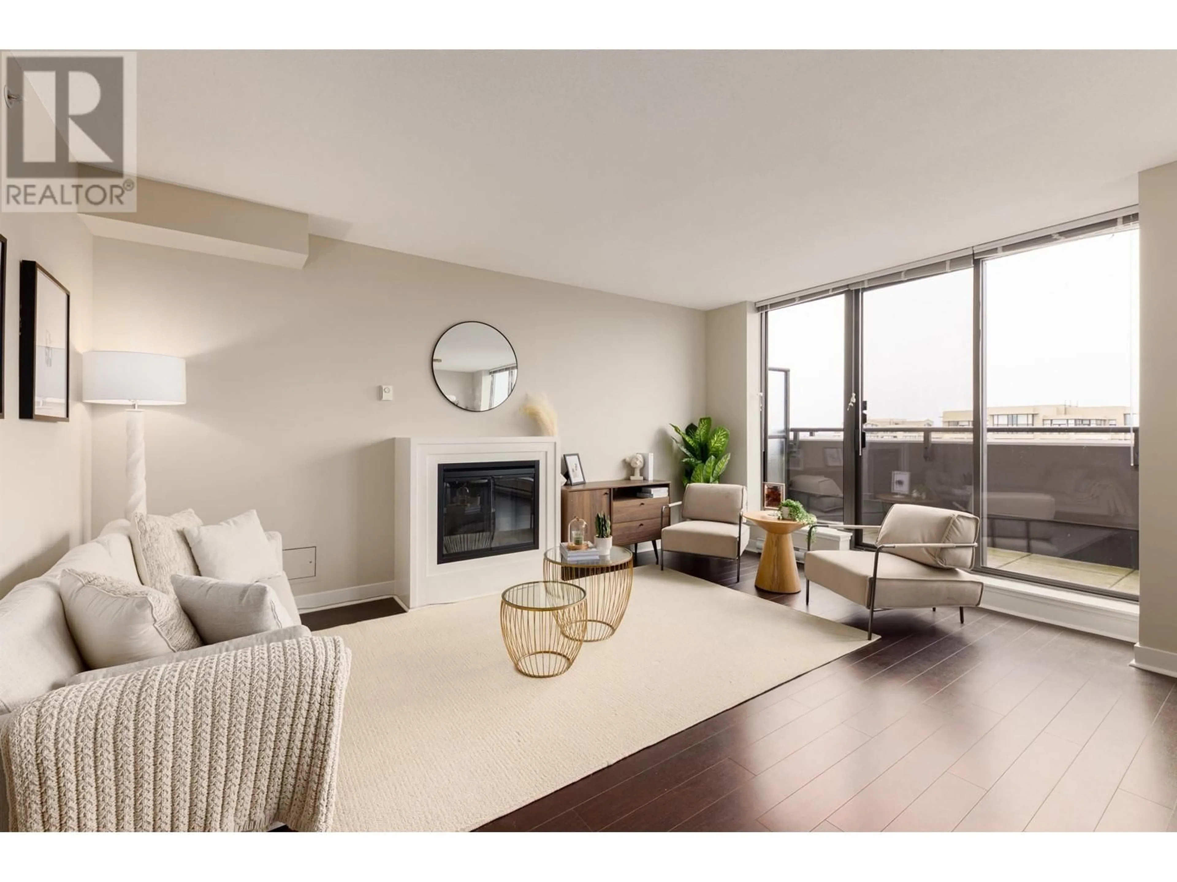Living room with furniture, wood/laminate floor for 1807 - 6333 KATSURA STREET, Richmond British Columbia V6Y4L9