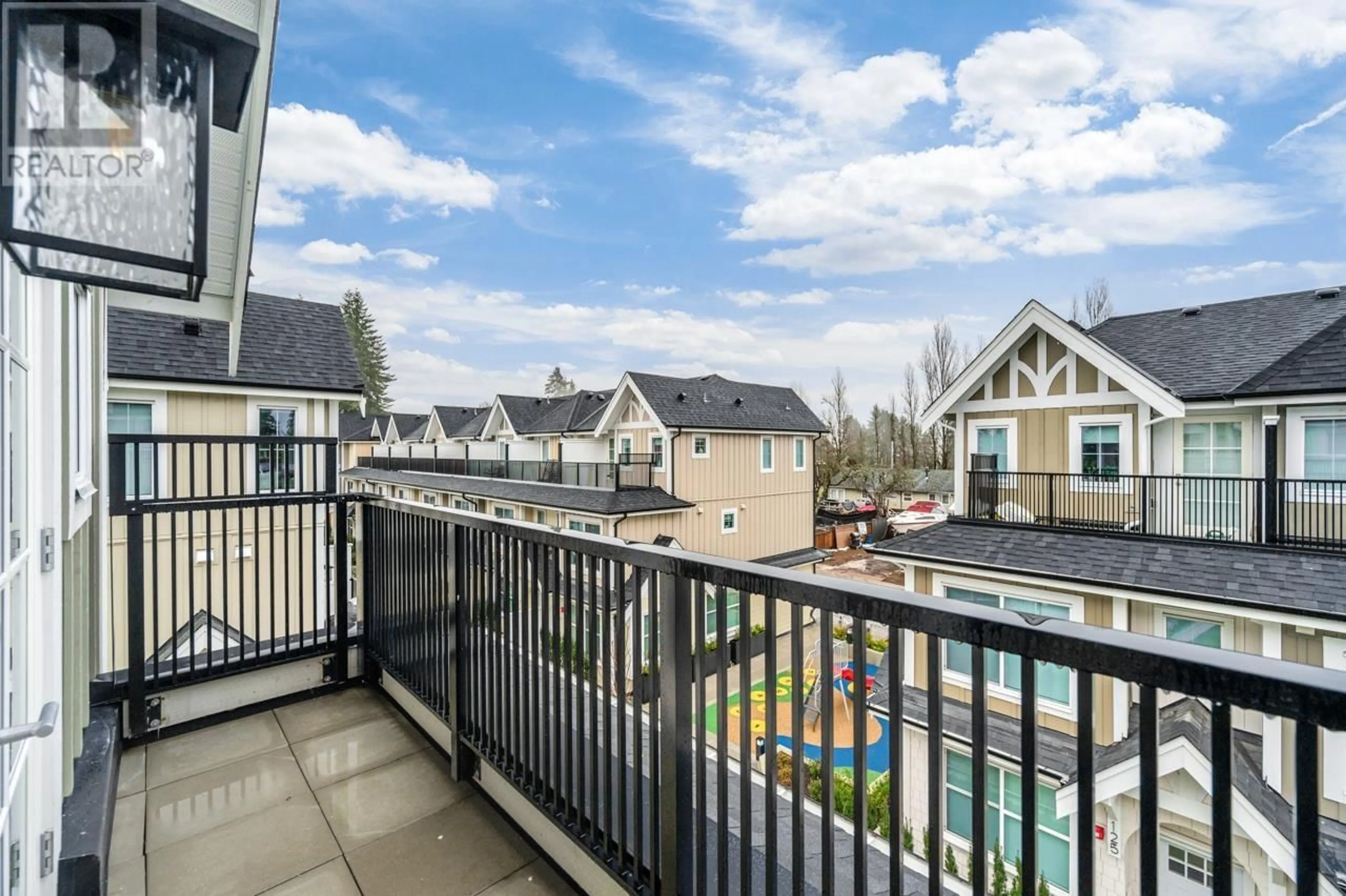 Patio, city buildings view from balcony for 108 - 707 ROBINSON STREET, Coquitlam British Columbia V3J4E9