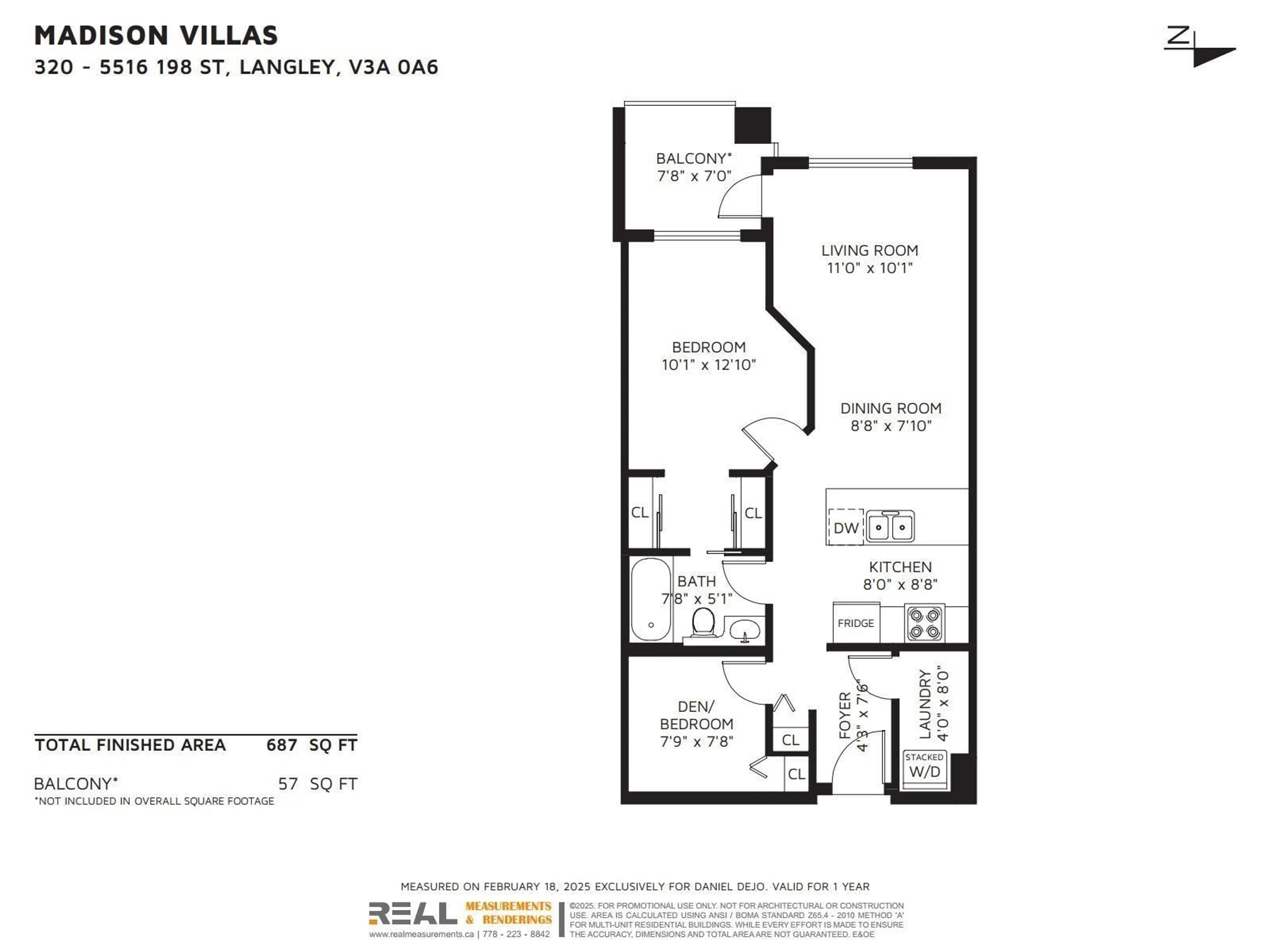 Floor plan for 320 - 5516 198, Langley British Columbia V3A0A6