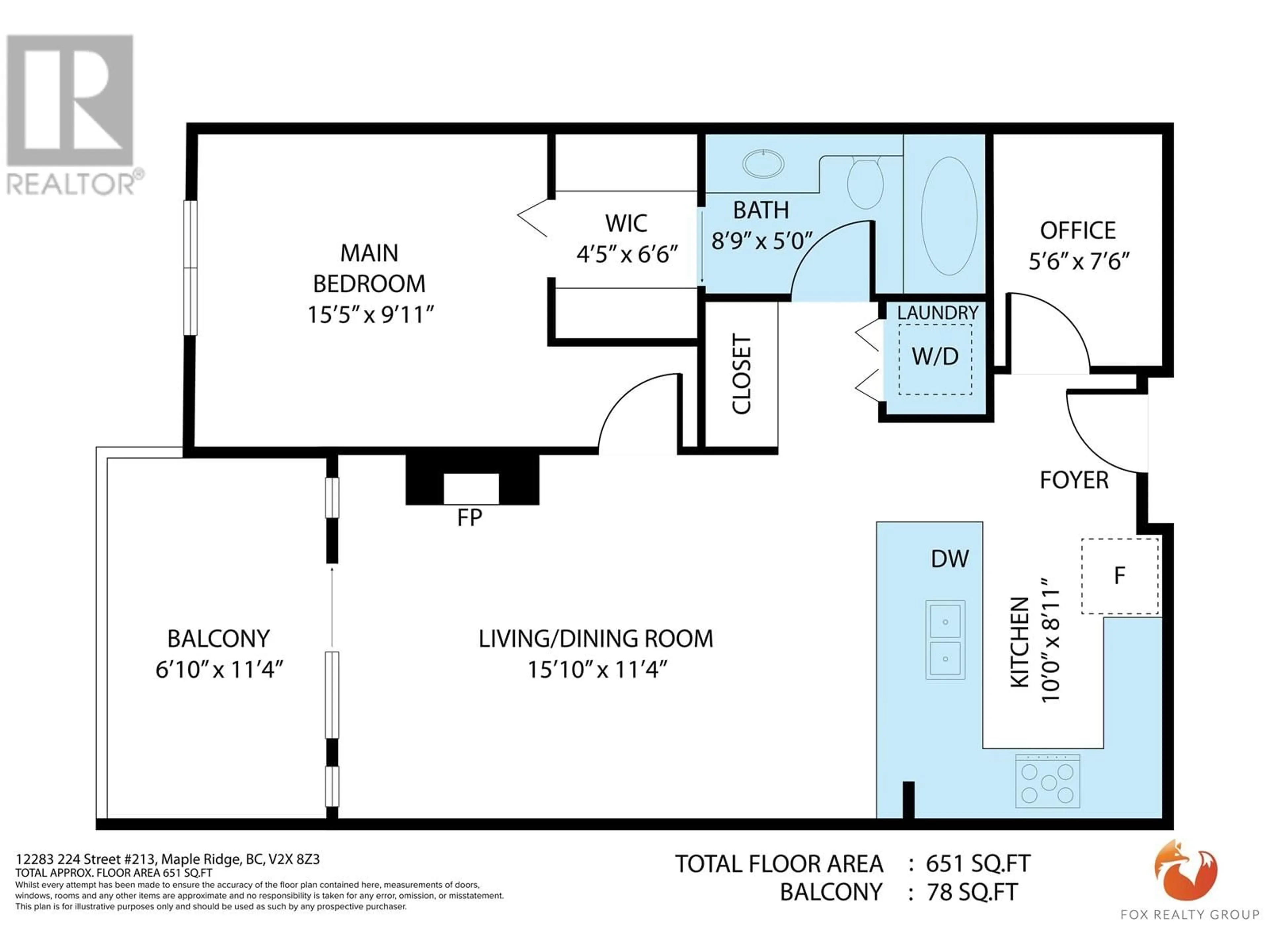 Floor plan for 213 - 12283 224 STREET, Maple Ridge British Columbia V2X8Z3