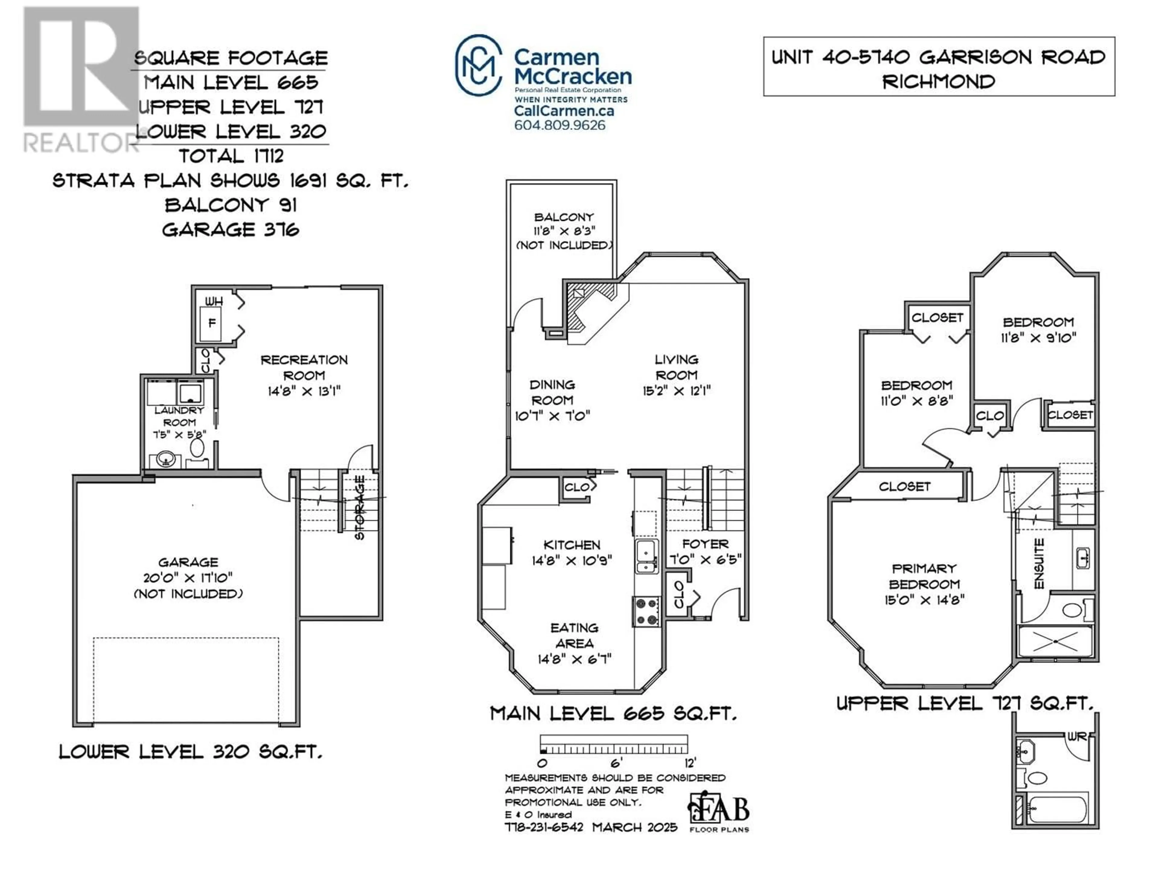 Floor plan for 40 - 5740 GARRISON ROAD, Richmond British Columbia V7C5E7