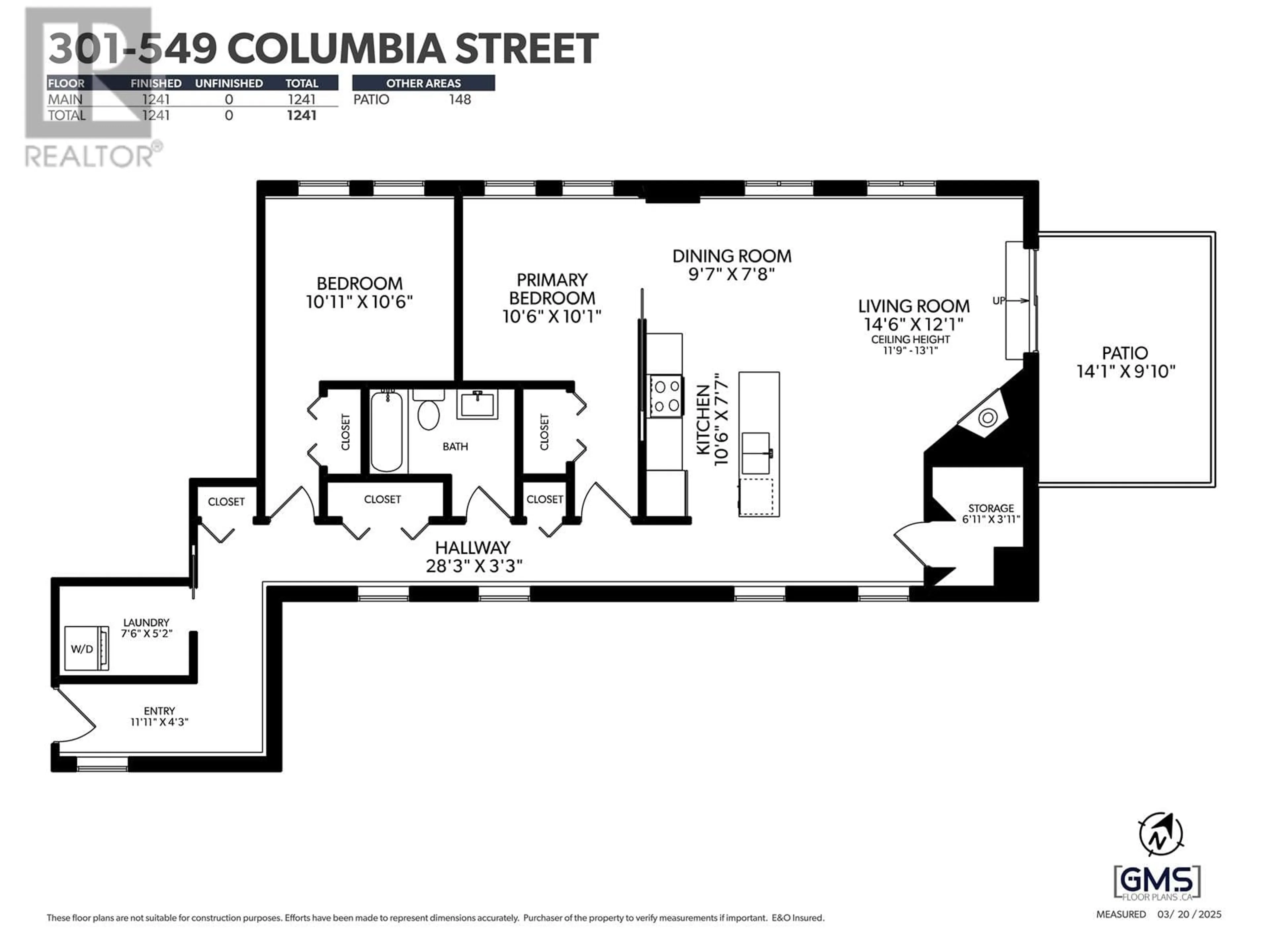 Floor plan for 301 - 549 COLUMBIA STREET, New Westminster British Columbia V3L1B3