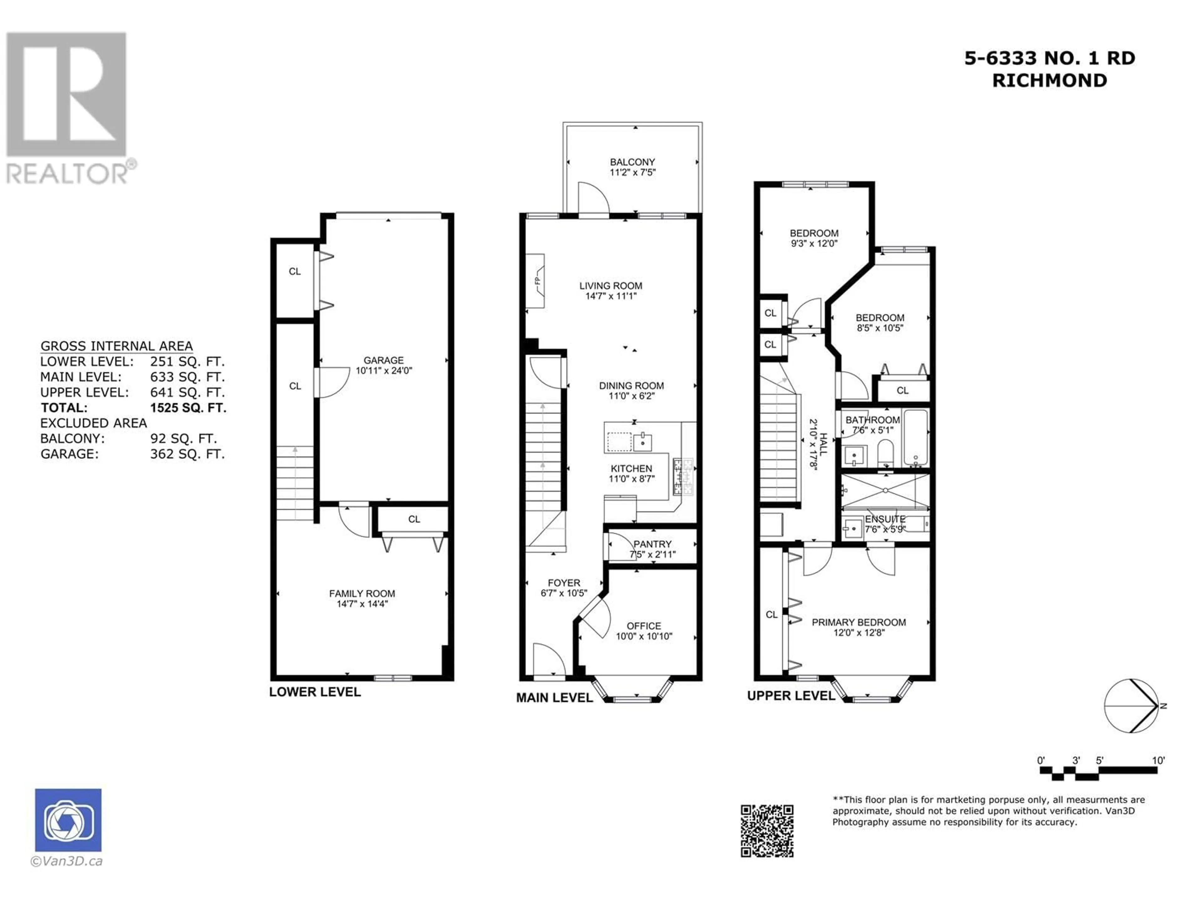 Floor plan for 5 - 6333 NO.1 ROAD, Richmond British Columbia V7C1T4