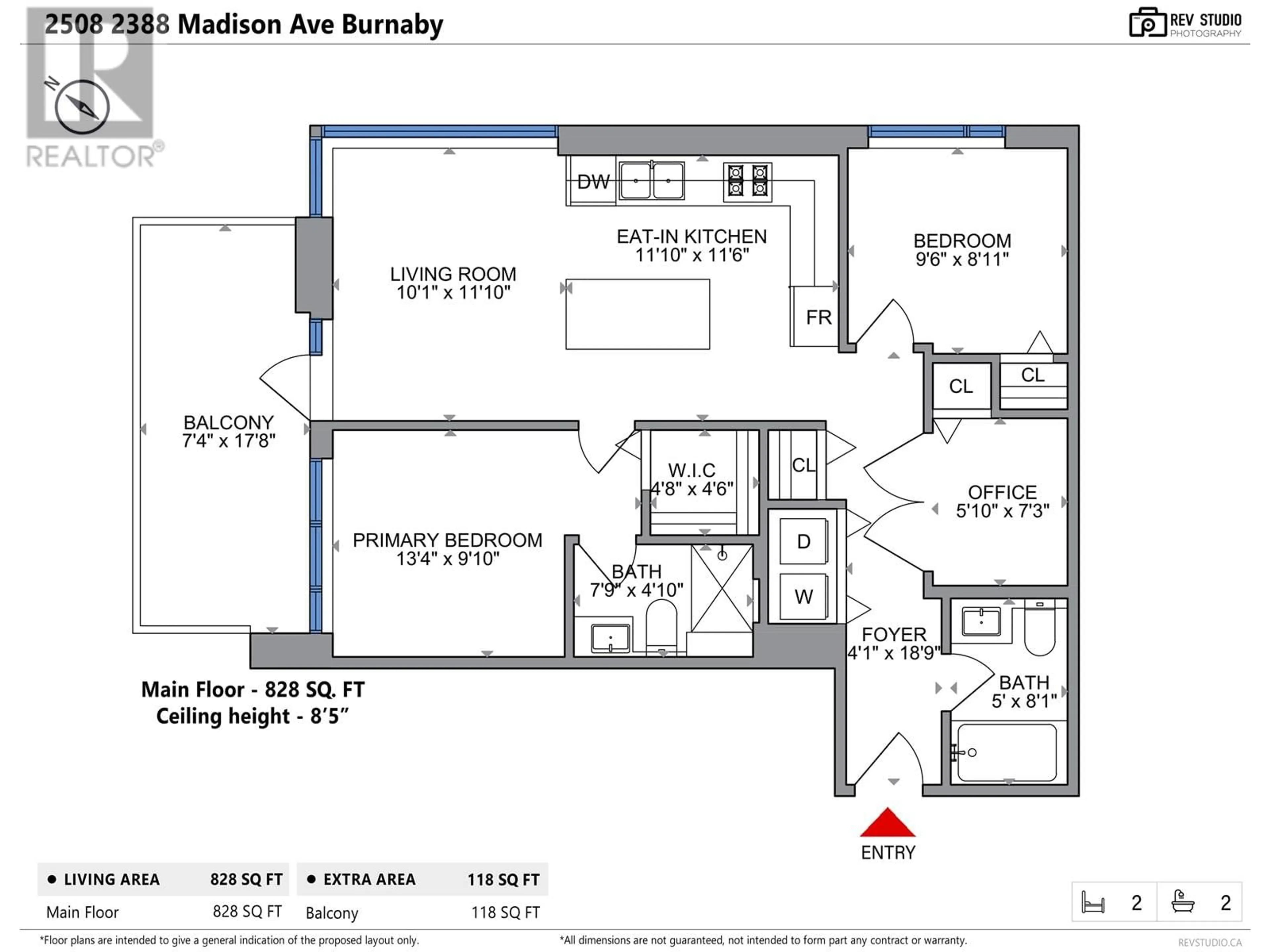 Floor plan for 2508 - 2388 MADISON AVENUE, Burnaby British Columbia V5C0K8