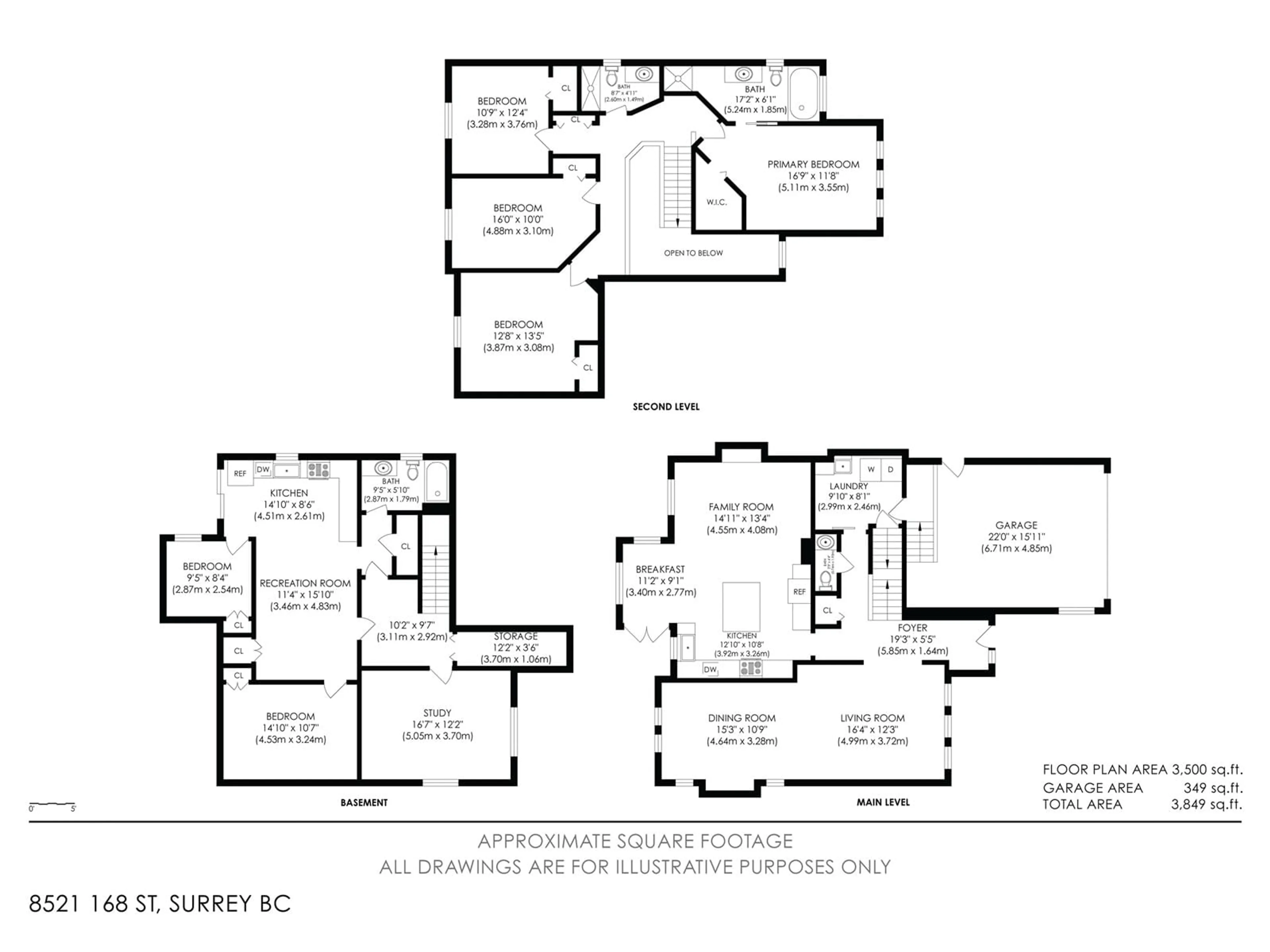 Floor plan for 8521 168, Surrey British Columbia V4N5A6