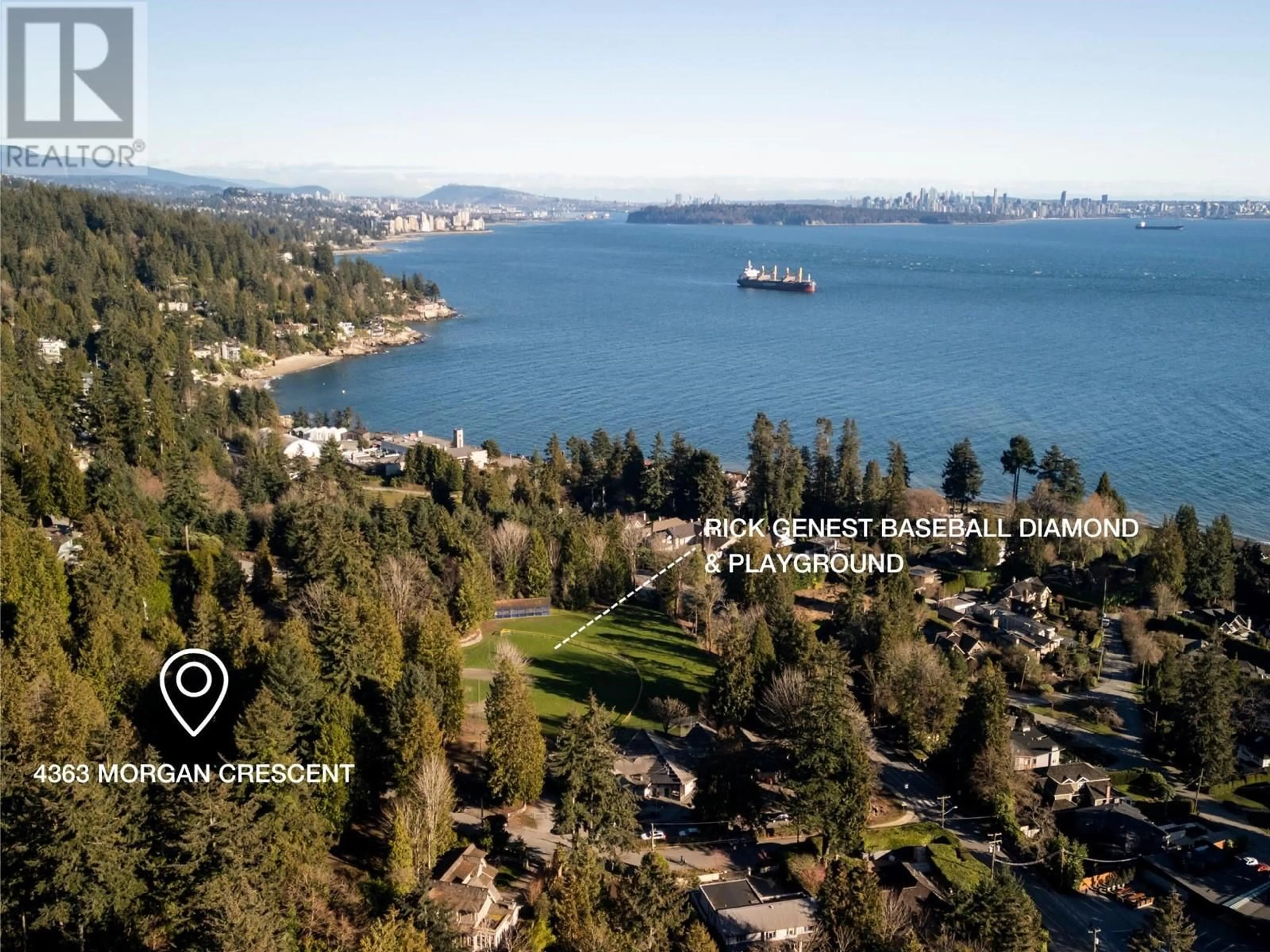 A pic from outside/outdoor area/front of a property/back of a property/a pic from drone, water/lake/river/ocean view for 4363 MORGAN CRESCENT, West Vancouver British Columbia V7V2P1