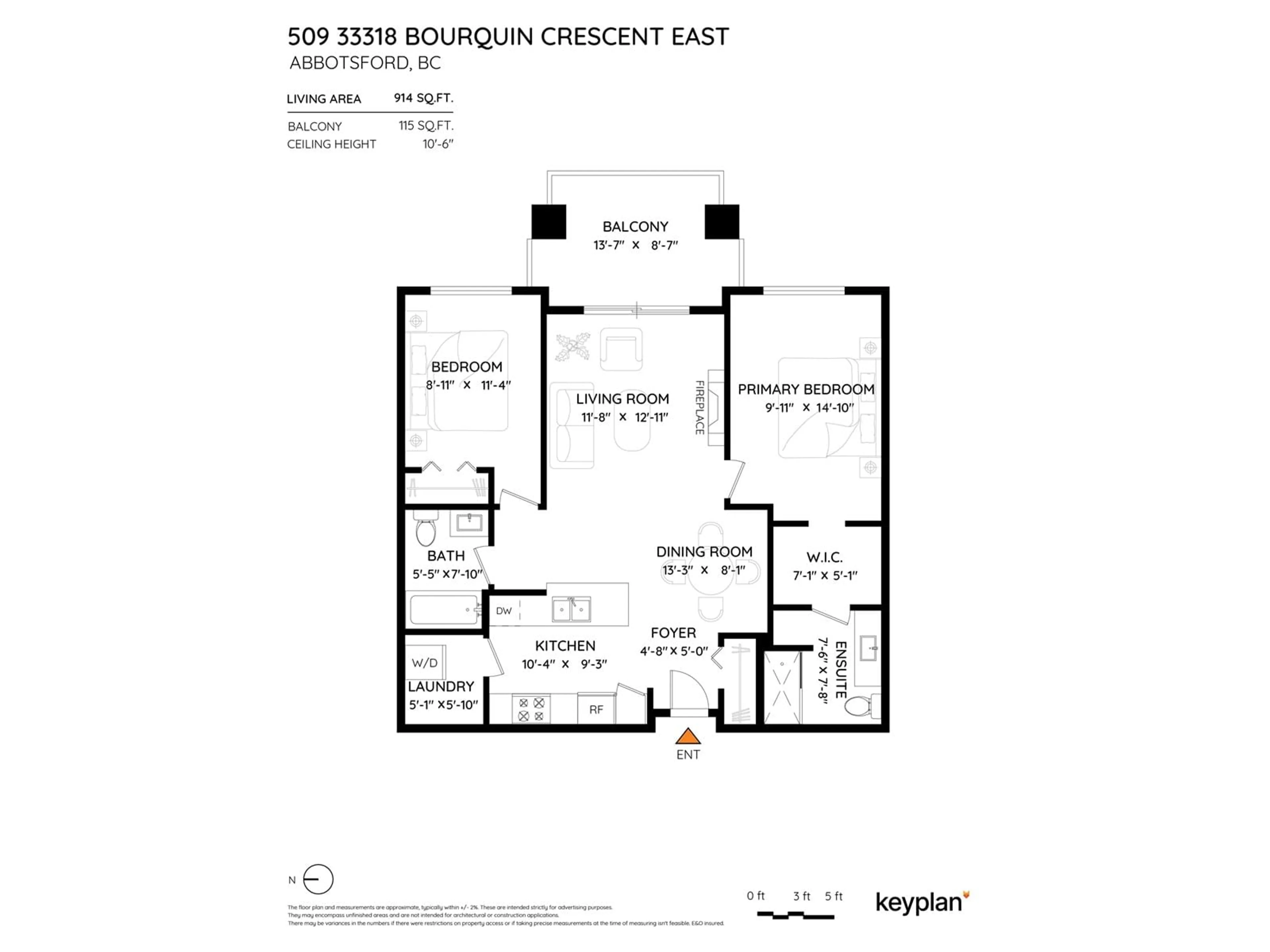 Floor plan for 509 - 33318 BOURQUIN EAST, Abbotsford British Columbia V2S0A6