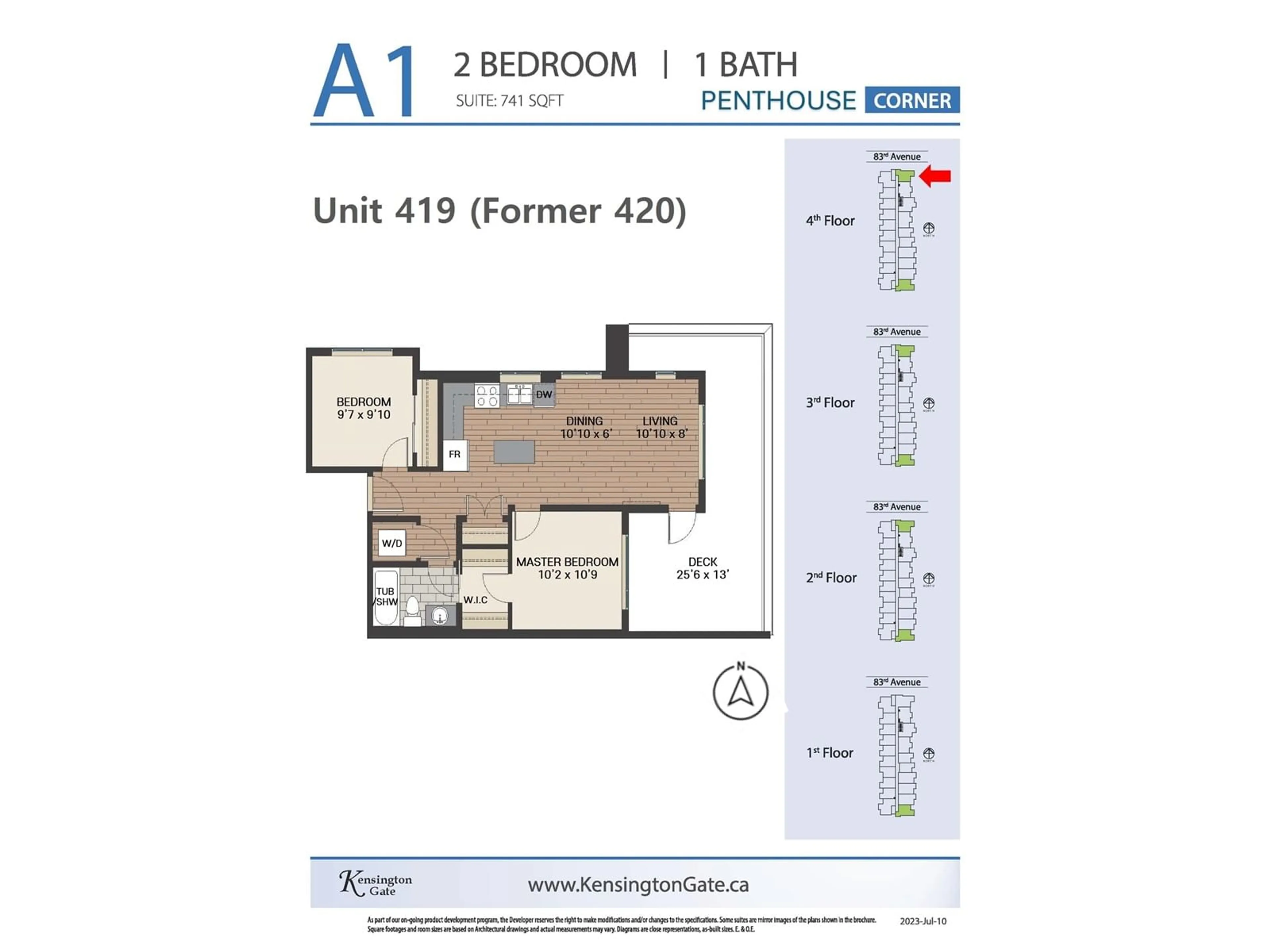 Floor plan for 419 - 20932 83, Langley British Columbia V0V0V0