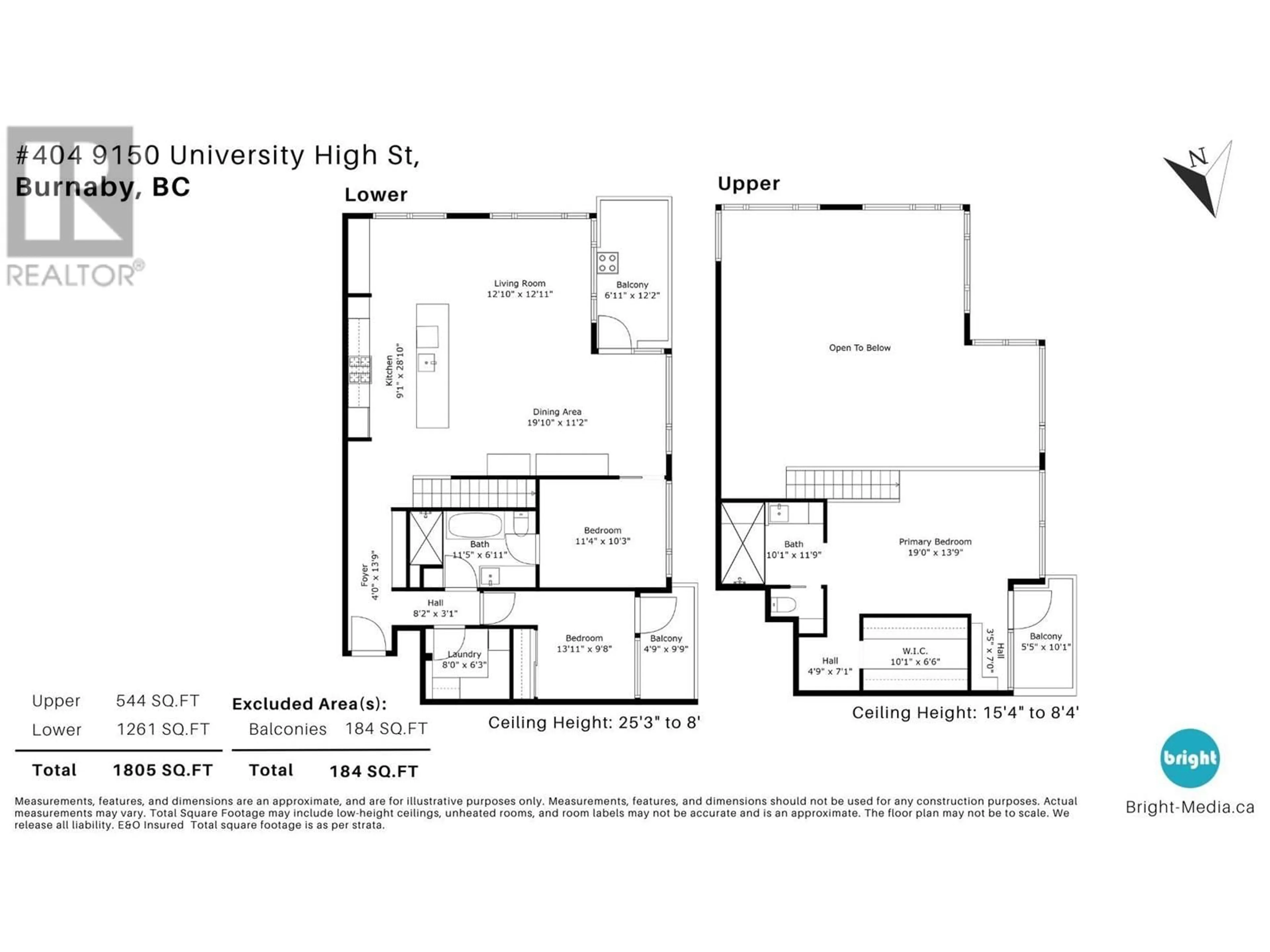Floor plan for 404 - 9150 UNIVERSITY HIGH STREET, Burnaby British Columbia V5A0C5