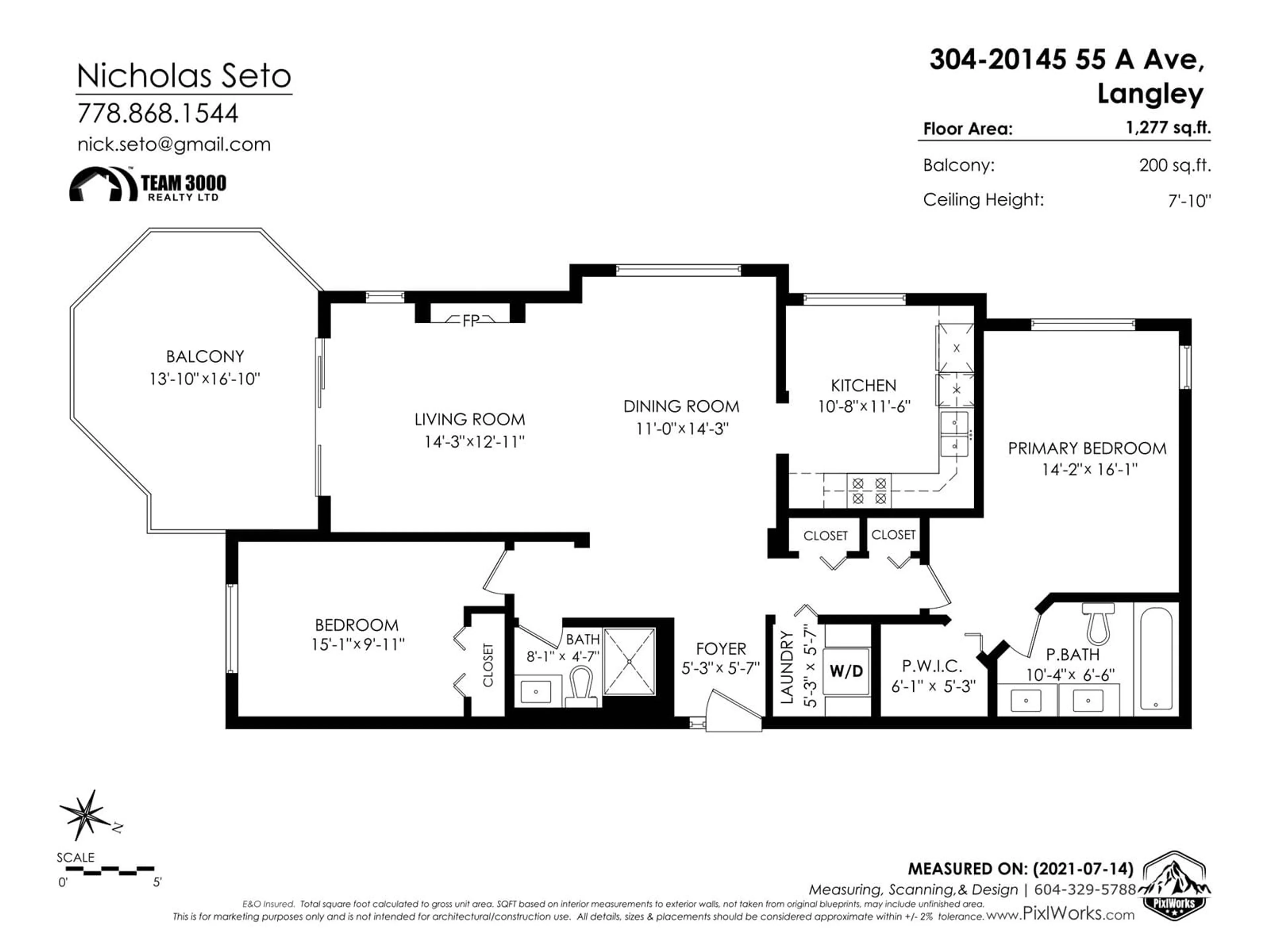 Floor plan for 304 - 20145 55A, Langley British Columbia V3A8L6