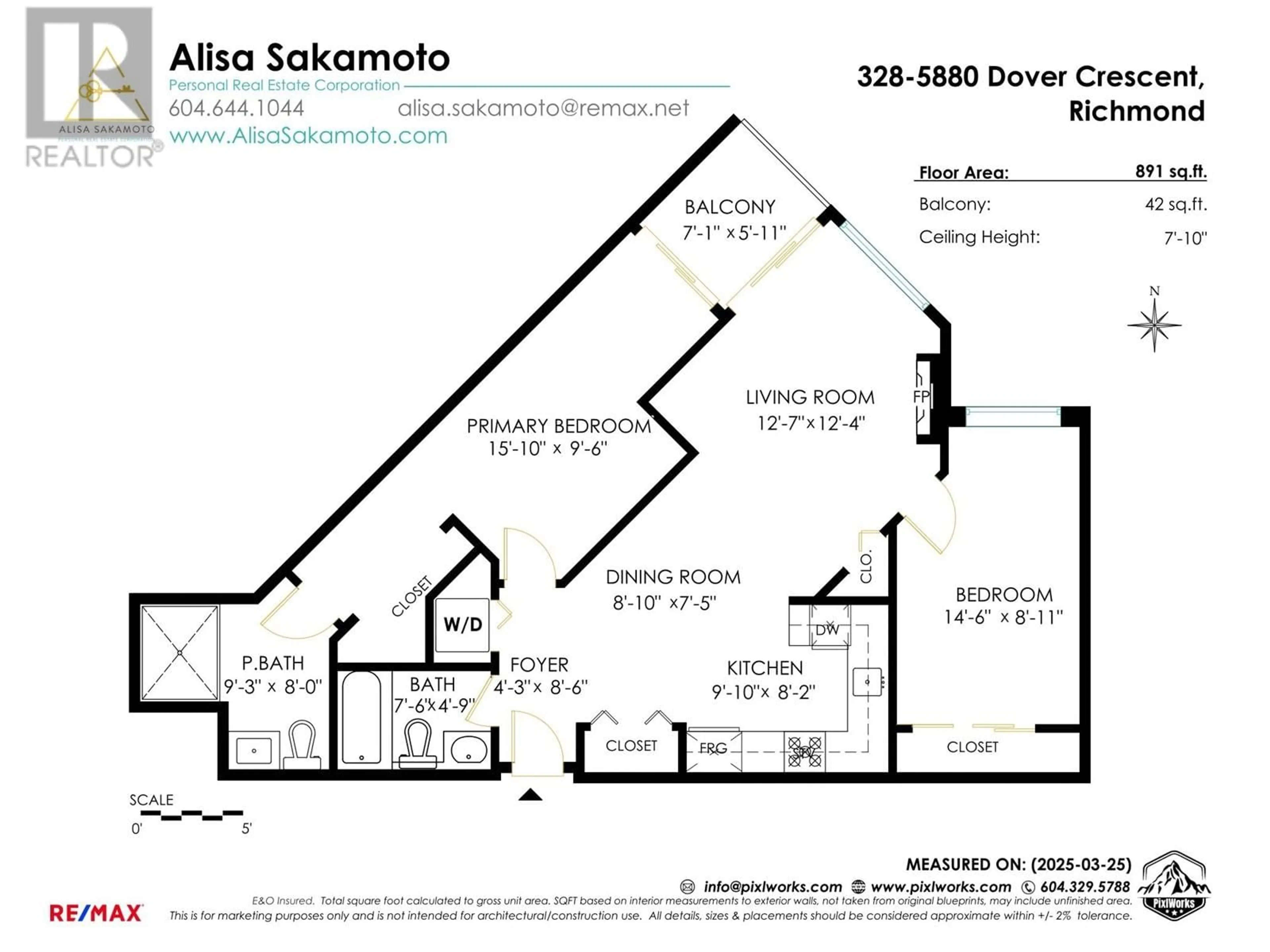 Floor plan for 328 - 5880 DOVER CRESCENT, Richmond British Columbia V7C5P5
