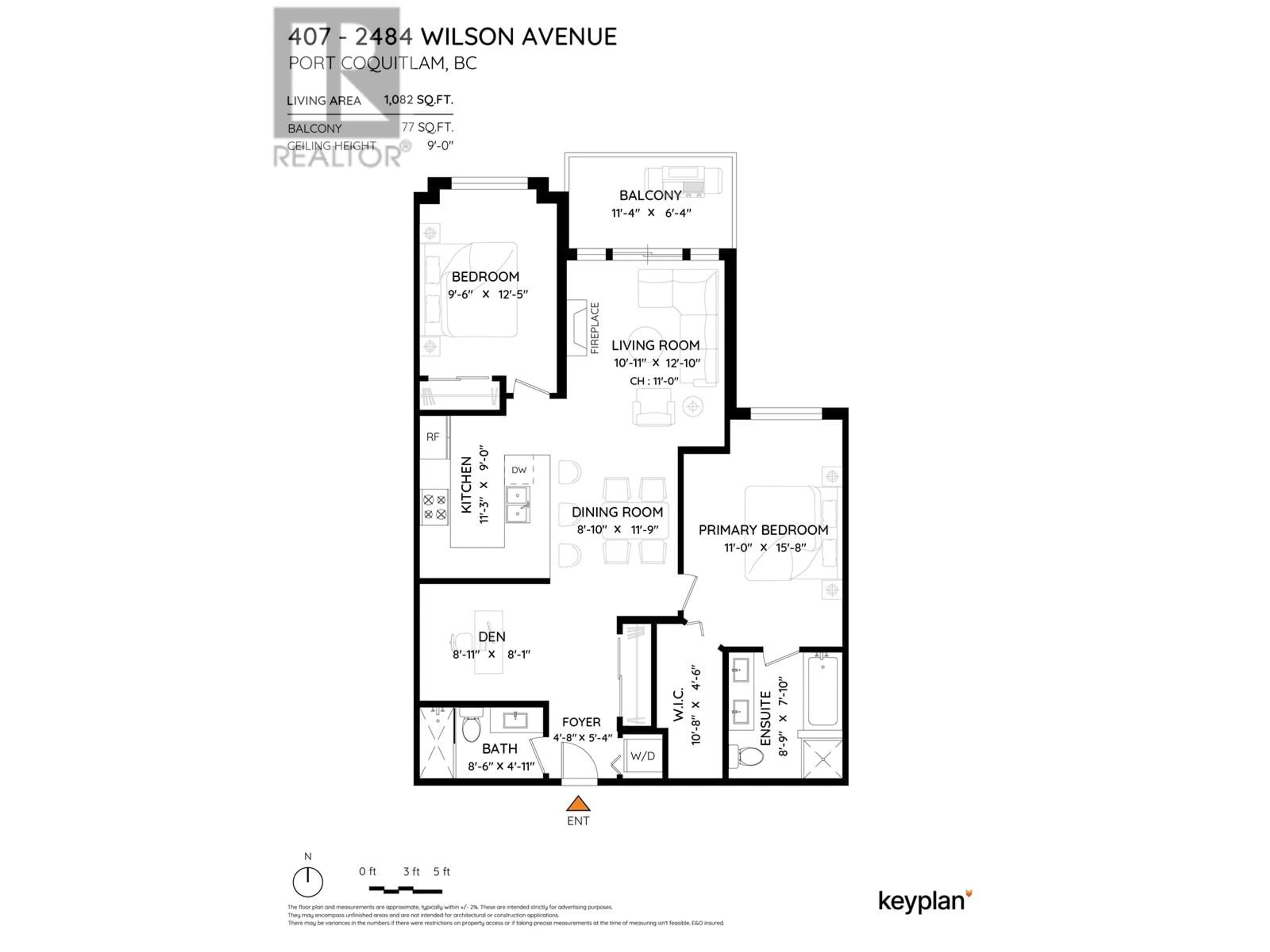 Floor plan for 407 - 2484 WILSON AVENUE, Port Coquitlam British Columbia V3C0A5