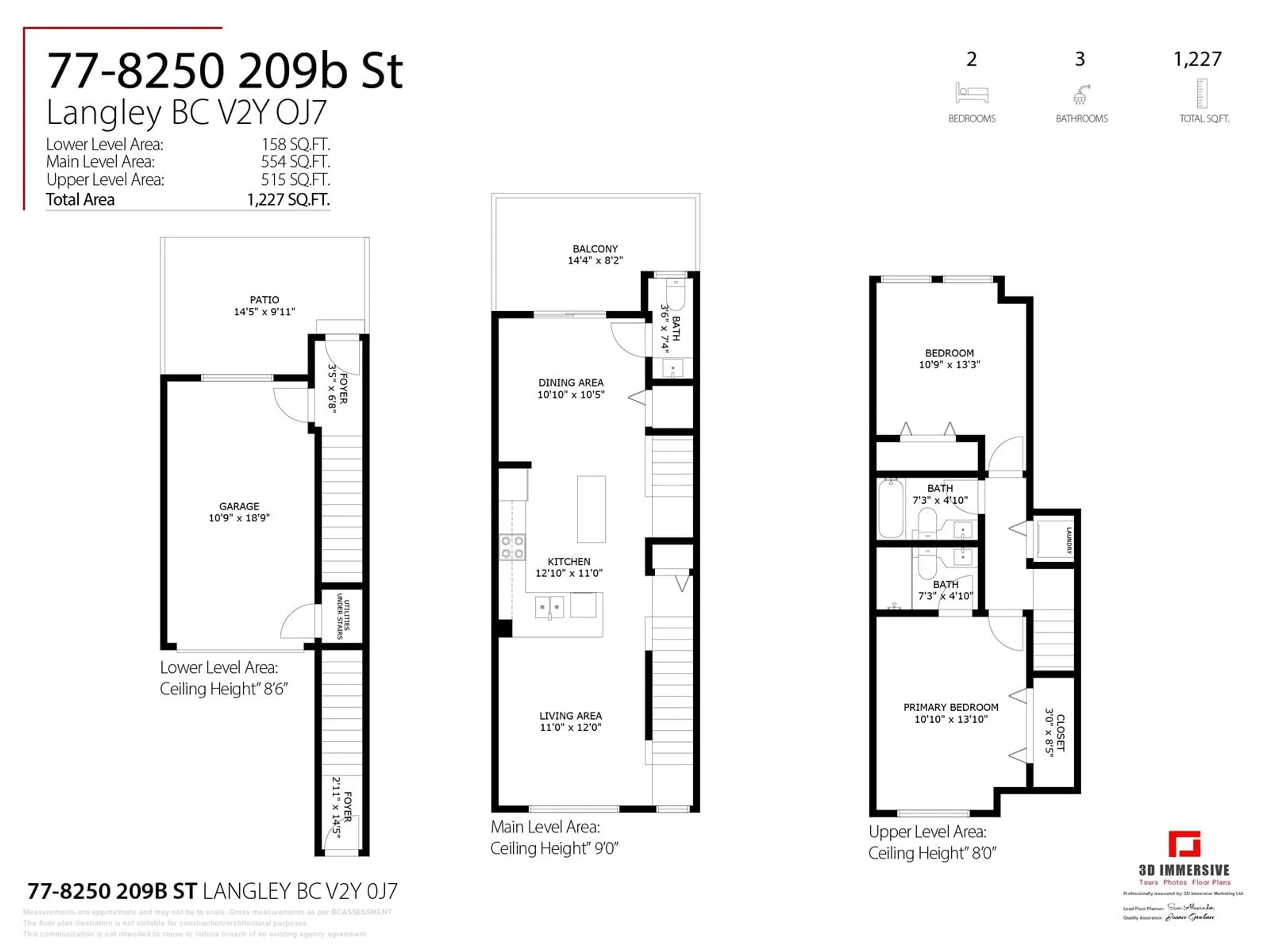 Floor plan for 77 - 8250 209B, Langley British Columbia V2Y0J7